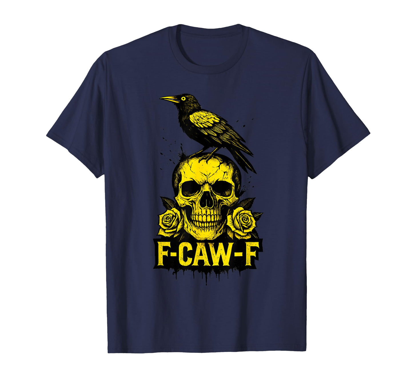 Skull and Crow Design for Halloween or Gothic Lovers F-CAW-F T-Shirt