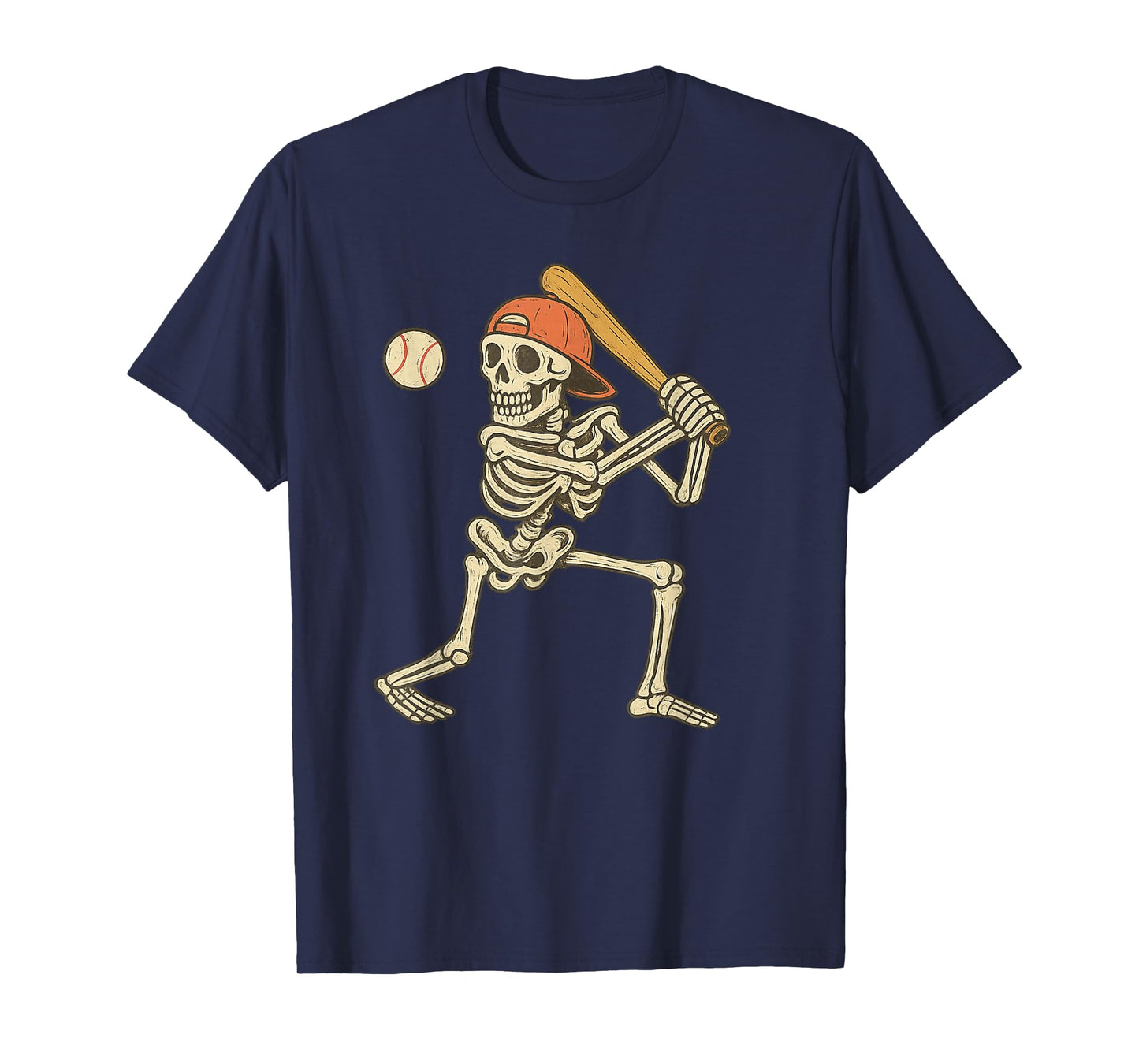 Skeleton Baseball Halloween Costume Funny Men Boys Kids T-Shirt