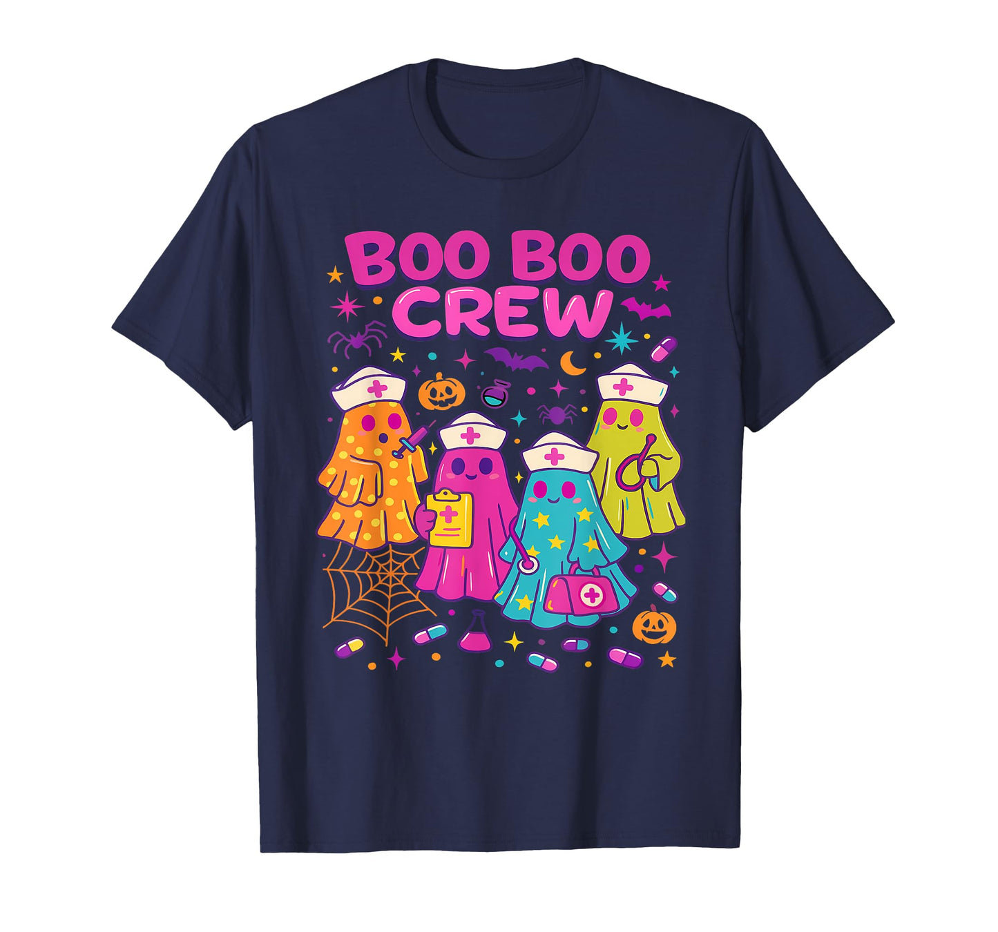 Boo-Boo Crew Nurse, Funny Spooky Ghost Halloween Nurse Tees T-Shirt