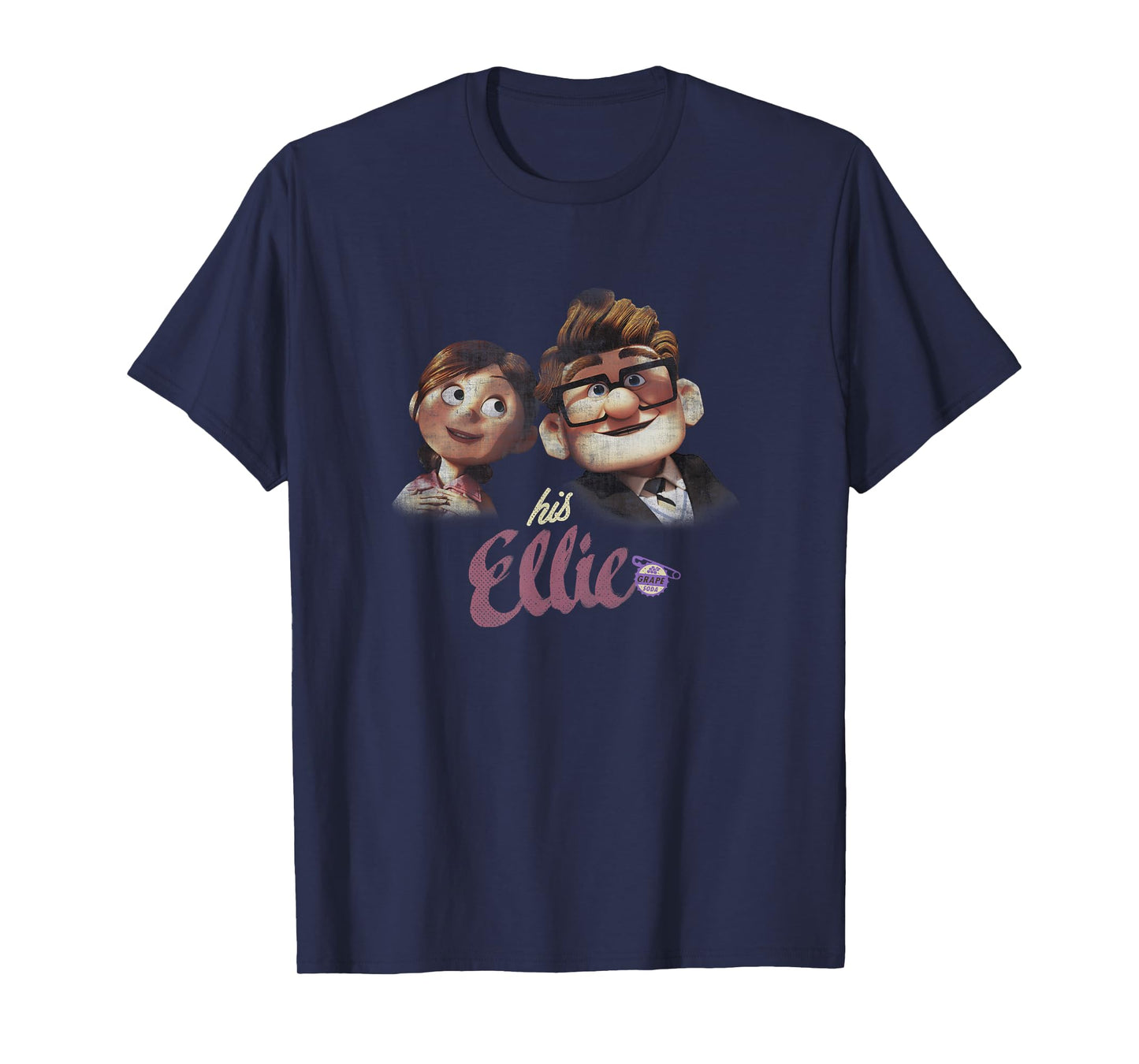 Disney Pixar Up Carl & Ellie Couple His Ellie Distressed T-Shirt