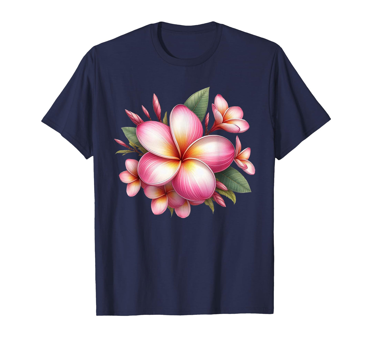 Vintage Plumeria Pink Floral Tropical Bloom Summer T-Shirt