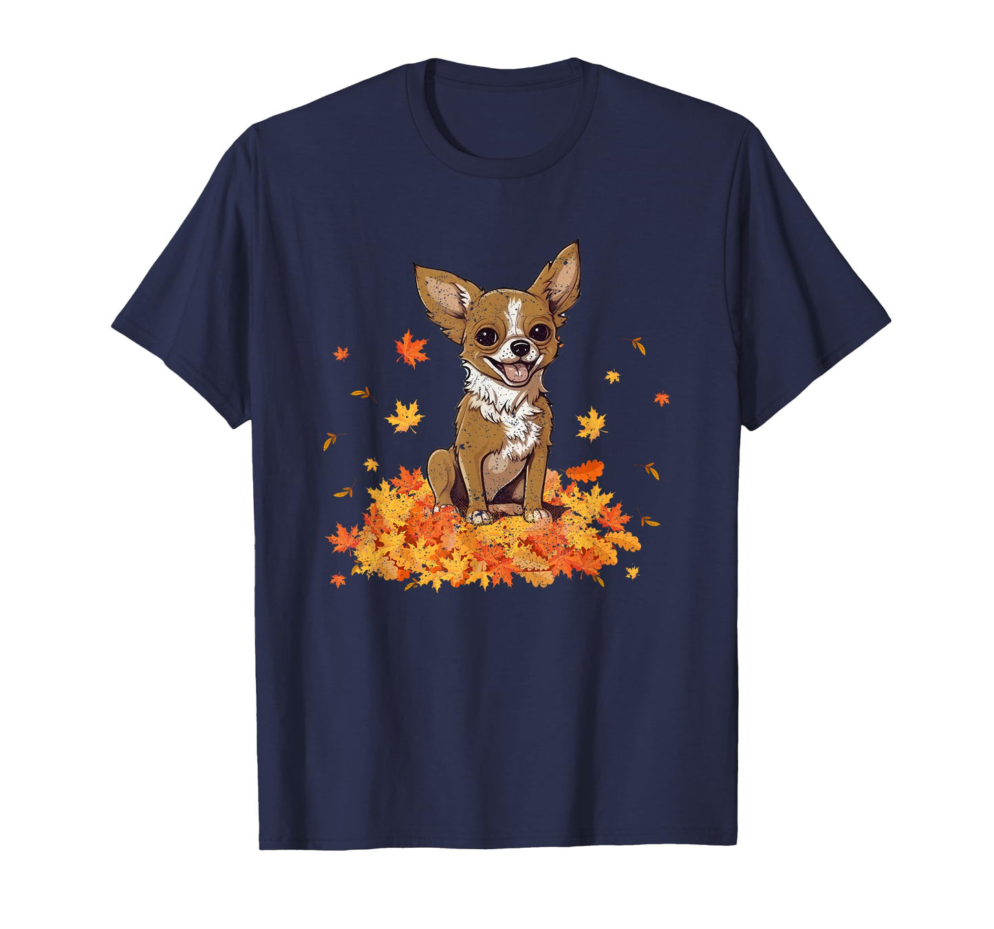 Chihuahua Hello Autumn Dog Lover Fall Leaves Thankgiving T-Shirt