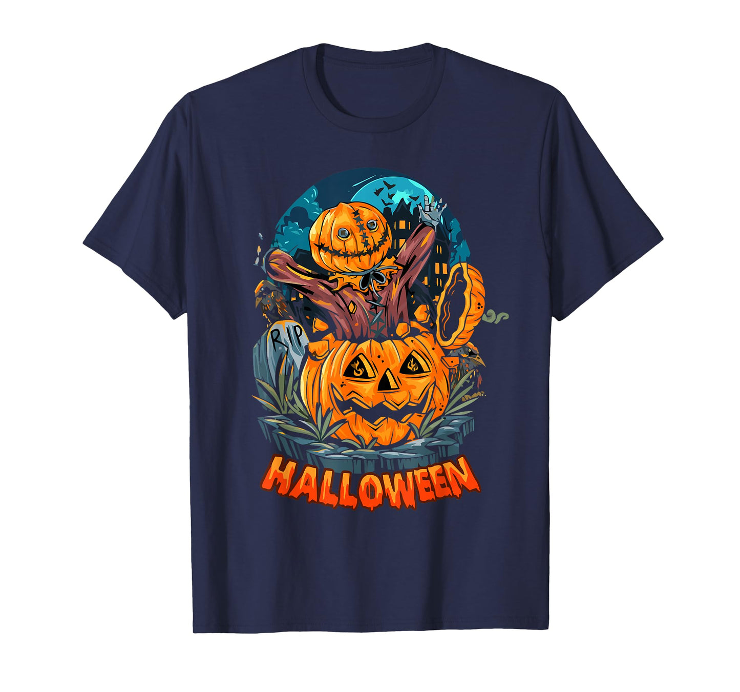Halloween Zombie Apocalypse Scary Creepy Graveyard Night T-Shirt