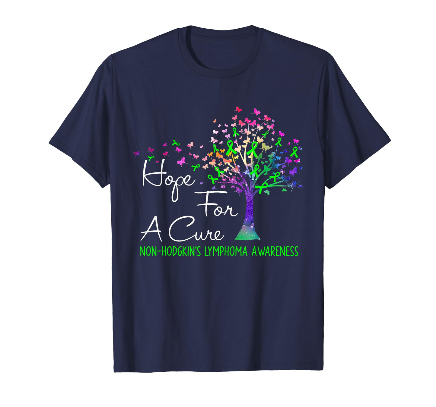 Hope For A Cure Non-Hodgkin's Lymphoma Awareness Tree Ribbon T-Shirt