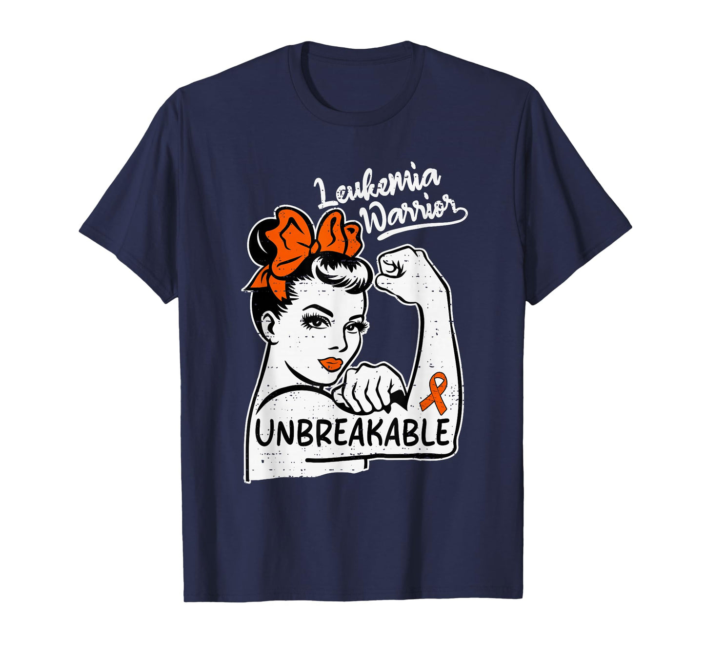 Womens Leukemia Awareness Warrior Ribbon Orange Support T-Shirt
