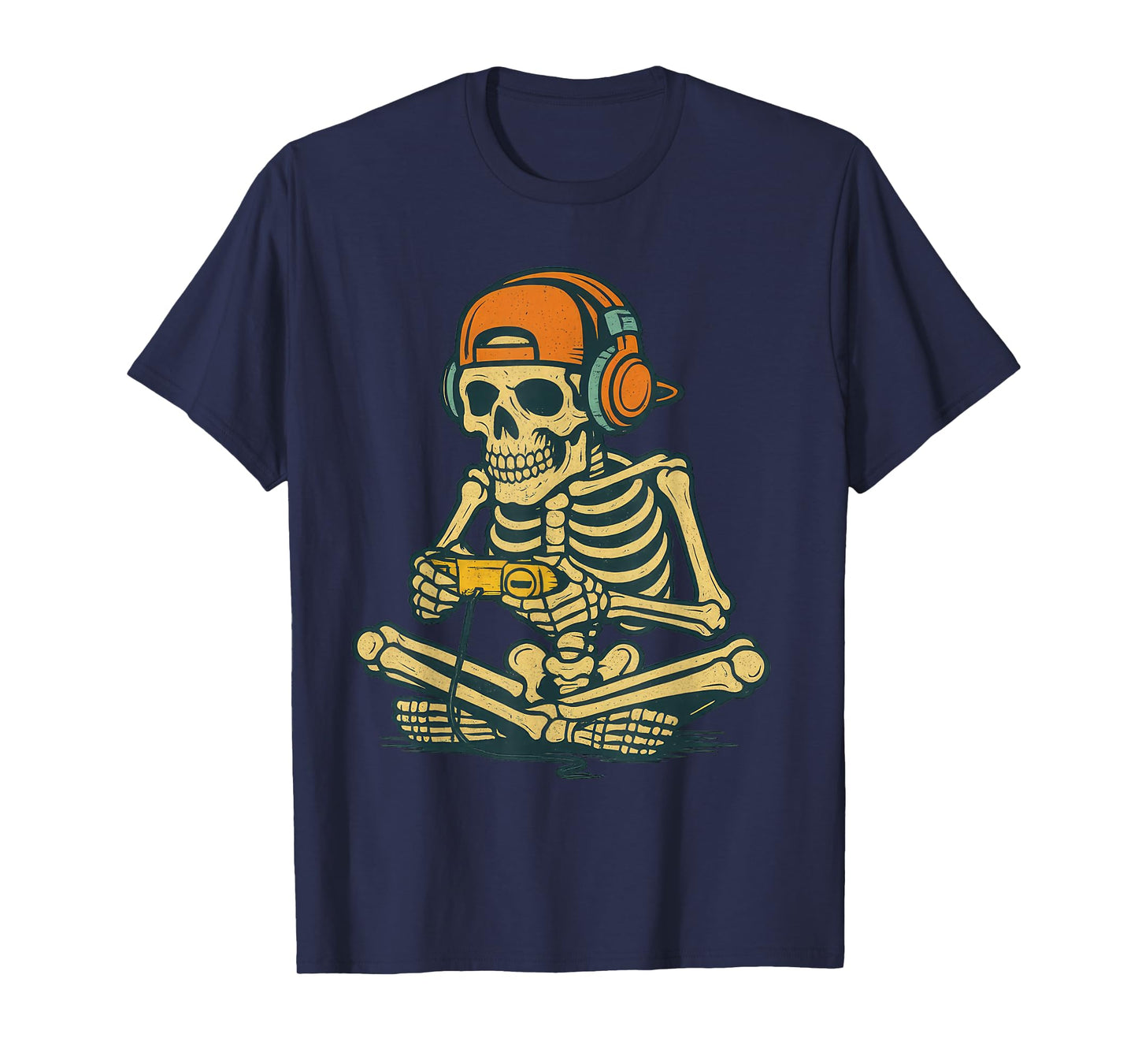 Halloween Skeleton Gamer Video Gaming Funny Gaming Skeleton T-Shirt
