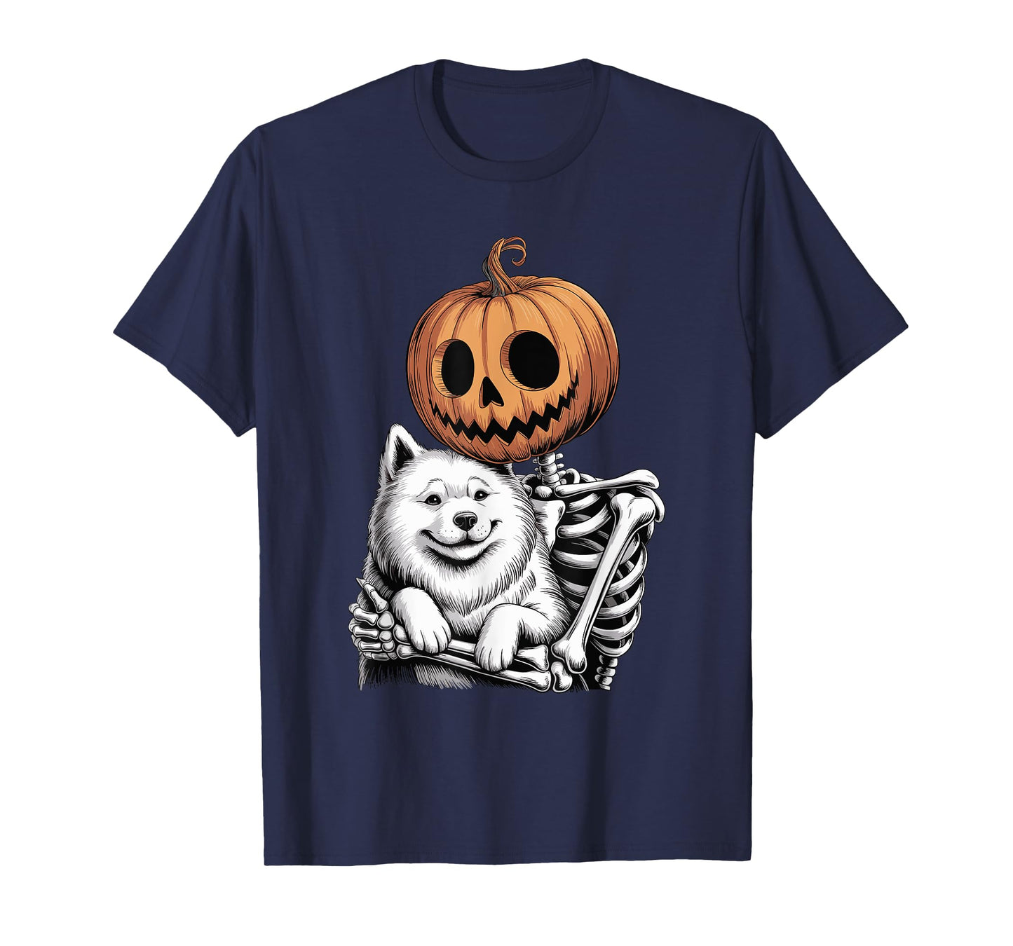Halloween Skeleton Samoyed Dog Sammies T-Shirt