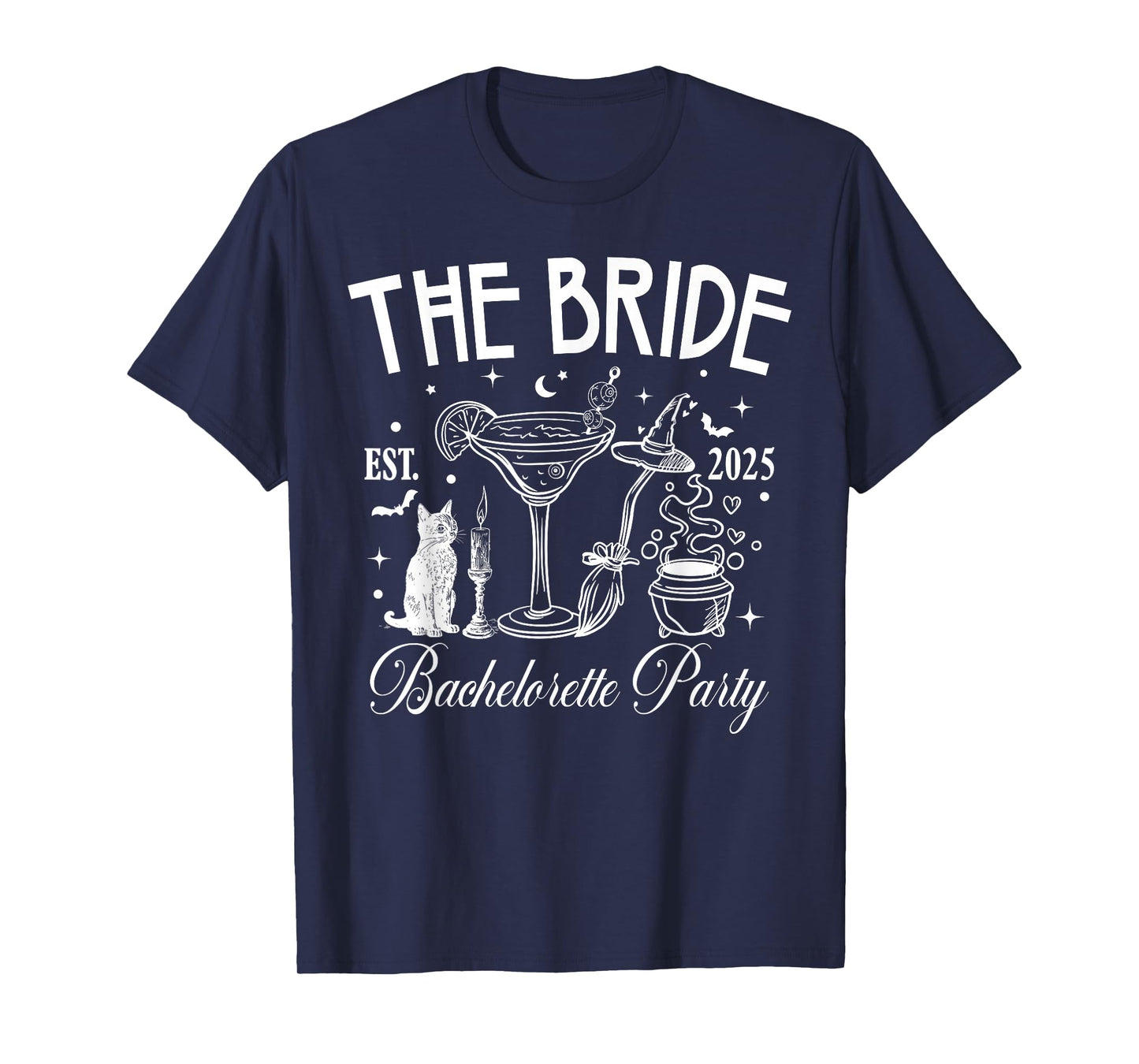The Bride Est. 2025 Gothic Skeleton Bachelorette Party T-Shirt