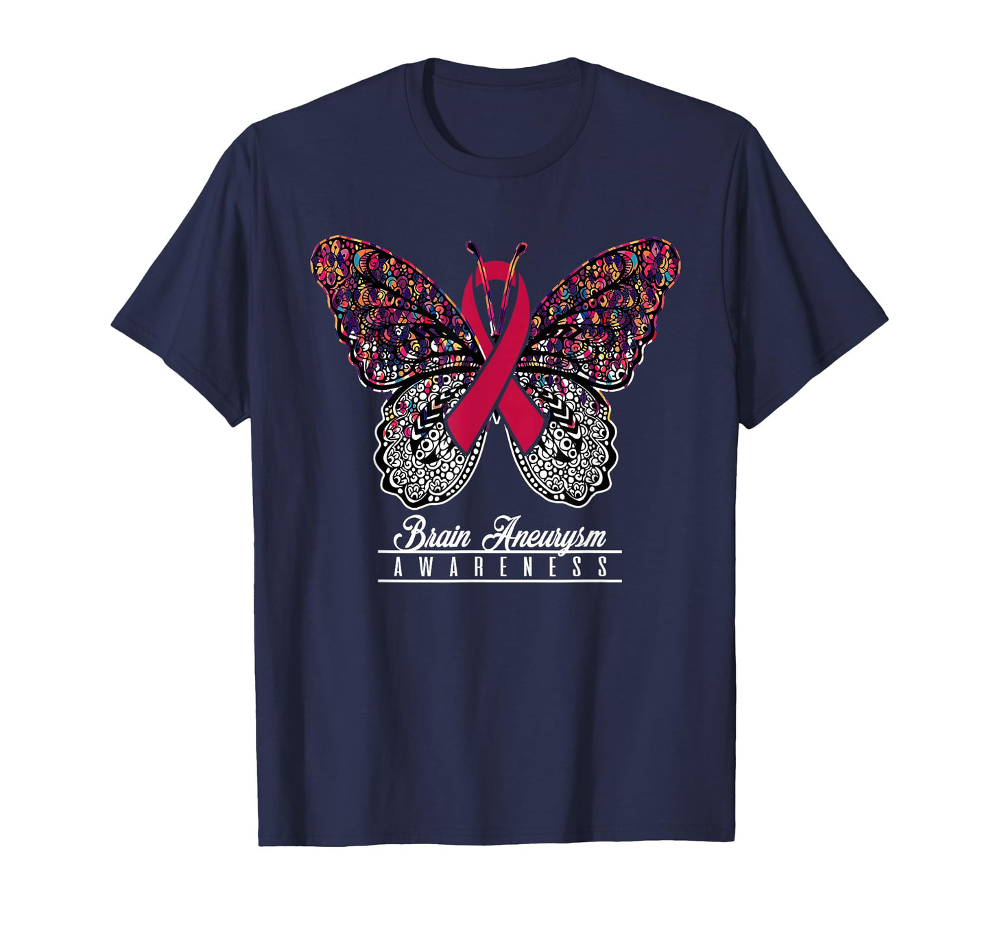 Brain Aneurysm Awareness Shirt Butterfly Lovers Gifts T-Shirt