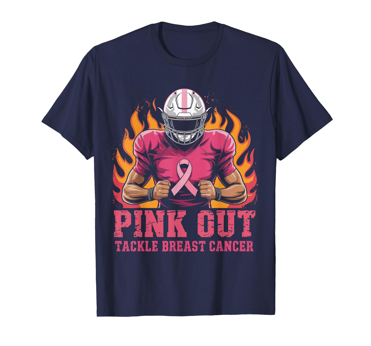 Pink Out Tackle Breast Cancer Awareness American Football T-Shirt