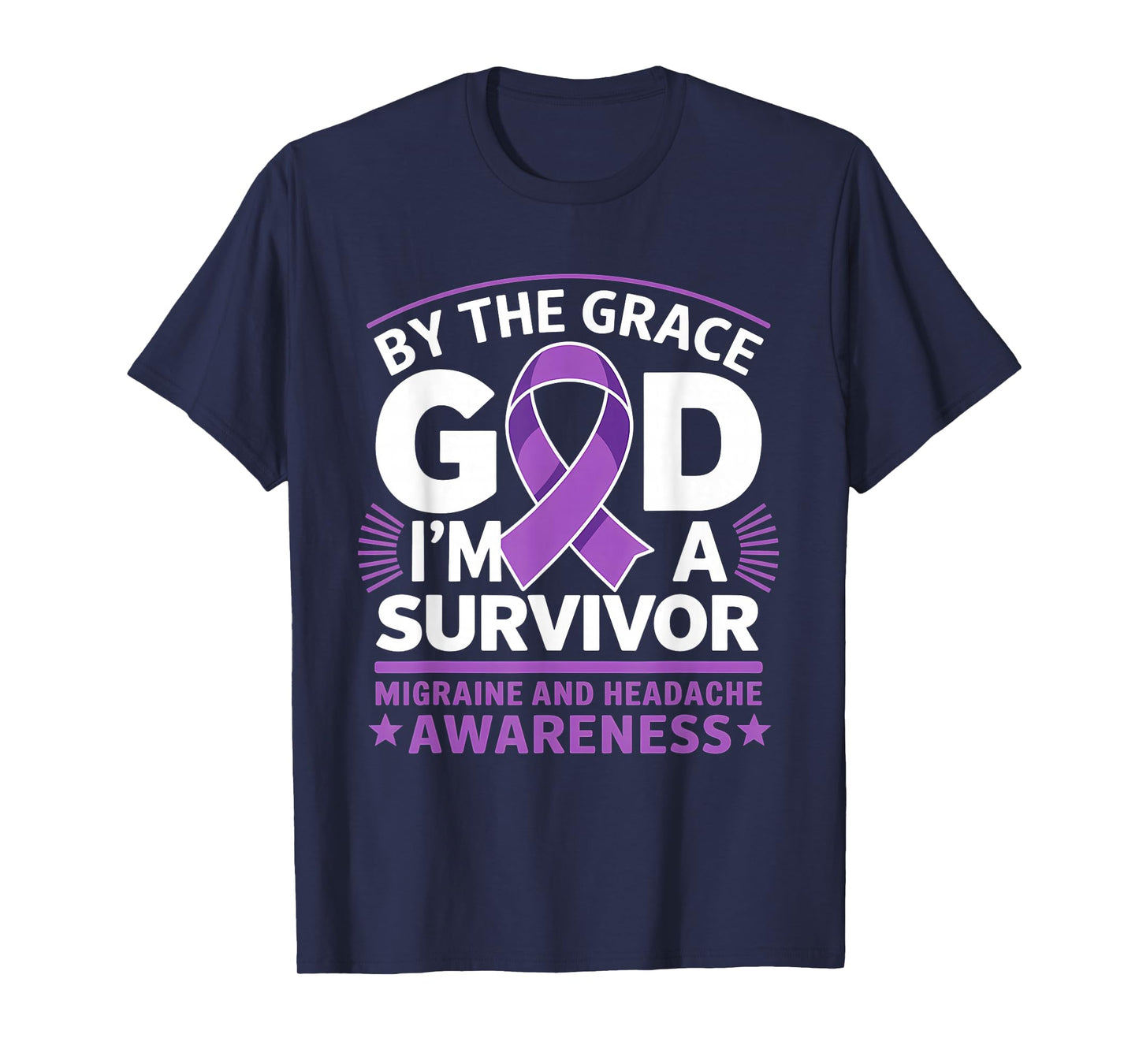 I'm A Survivor Purple Ribbon Migraine Headache Awareness T-Shirt
