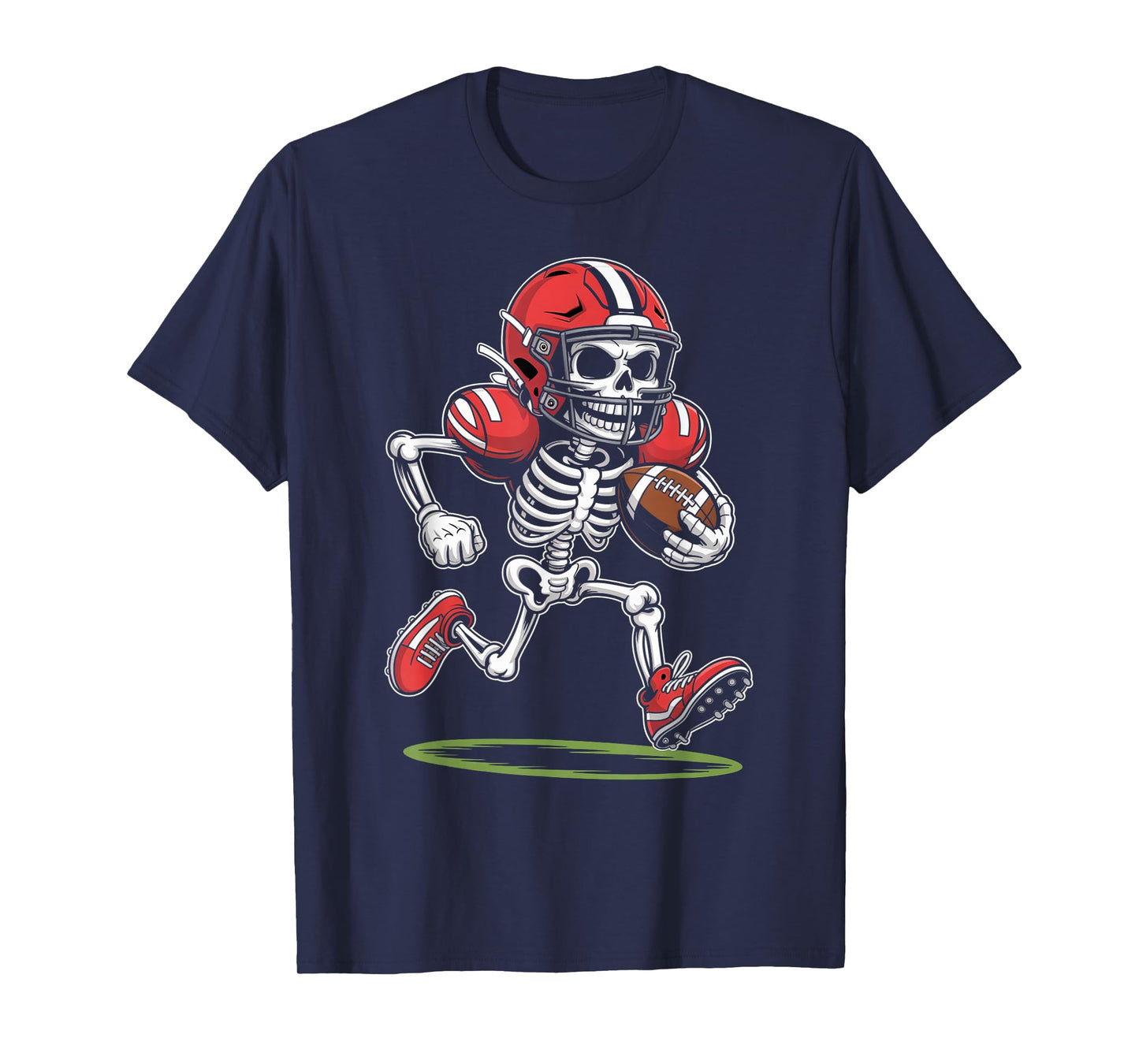 Skeleton American Football Halloween Costume Boys Men Funny T-Shirt