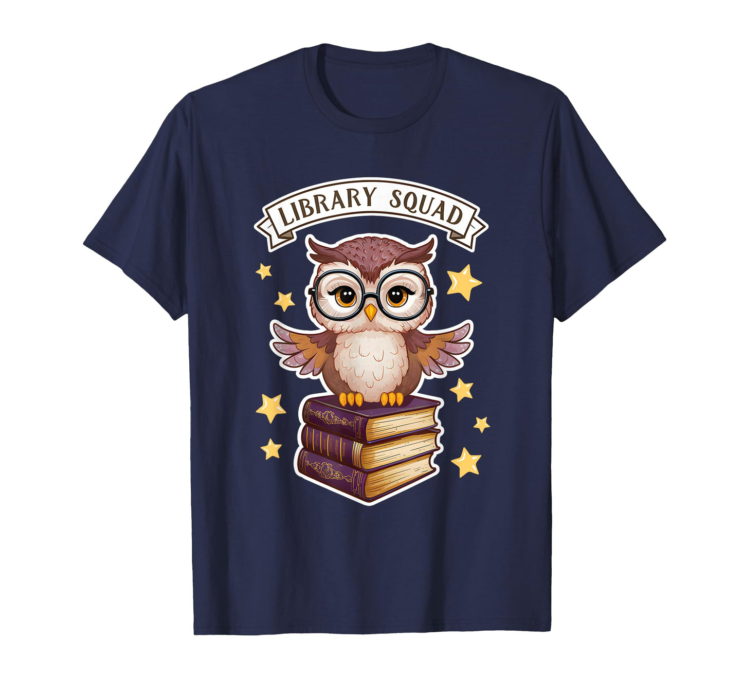 Library squad. Book Owl. Wisdom Nerd Librarian Club T-Shirt