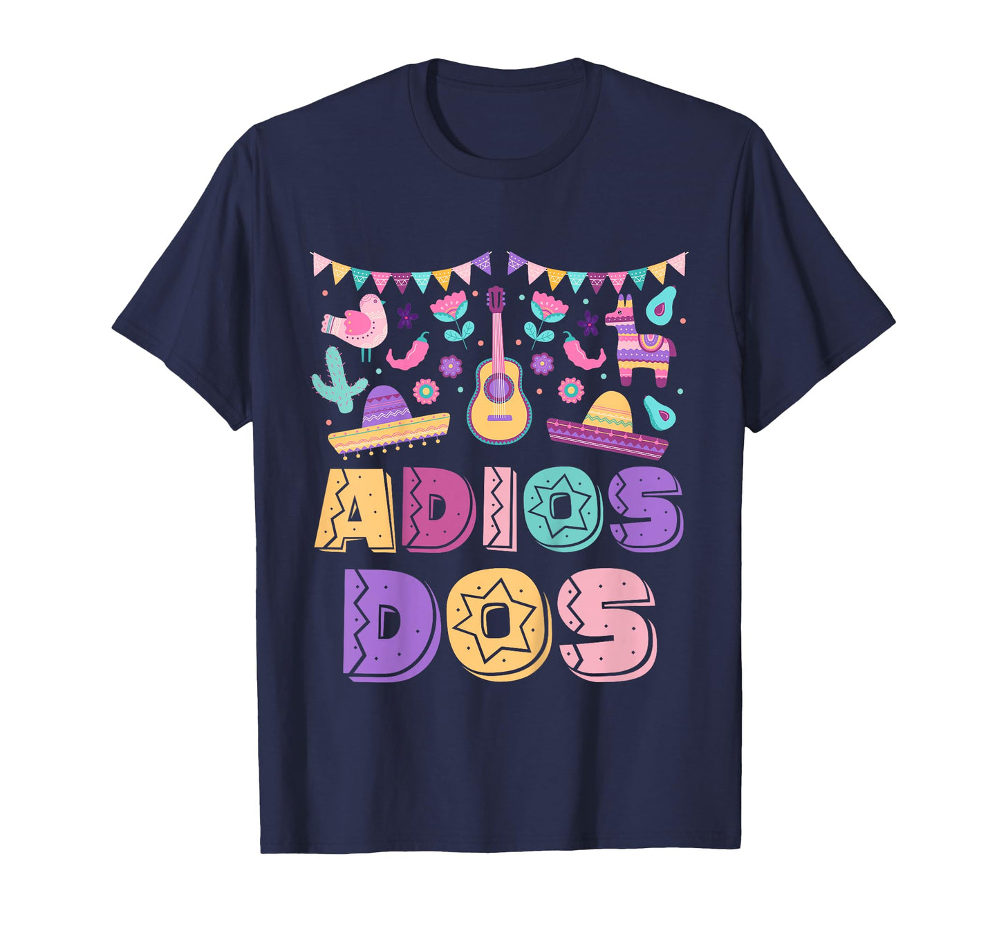 Adios Dos 3 Year Old 3rd Birthday Girl Boy Kid Mexican Theme T-Shirt