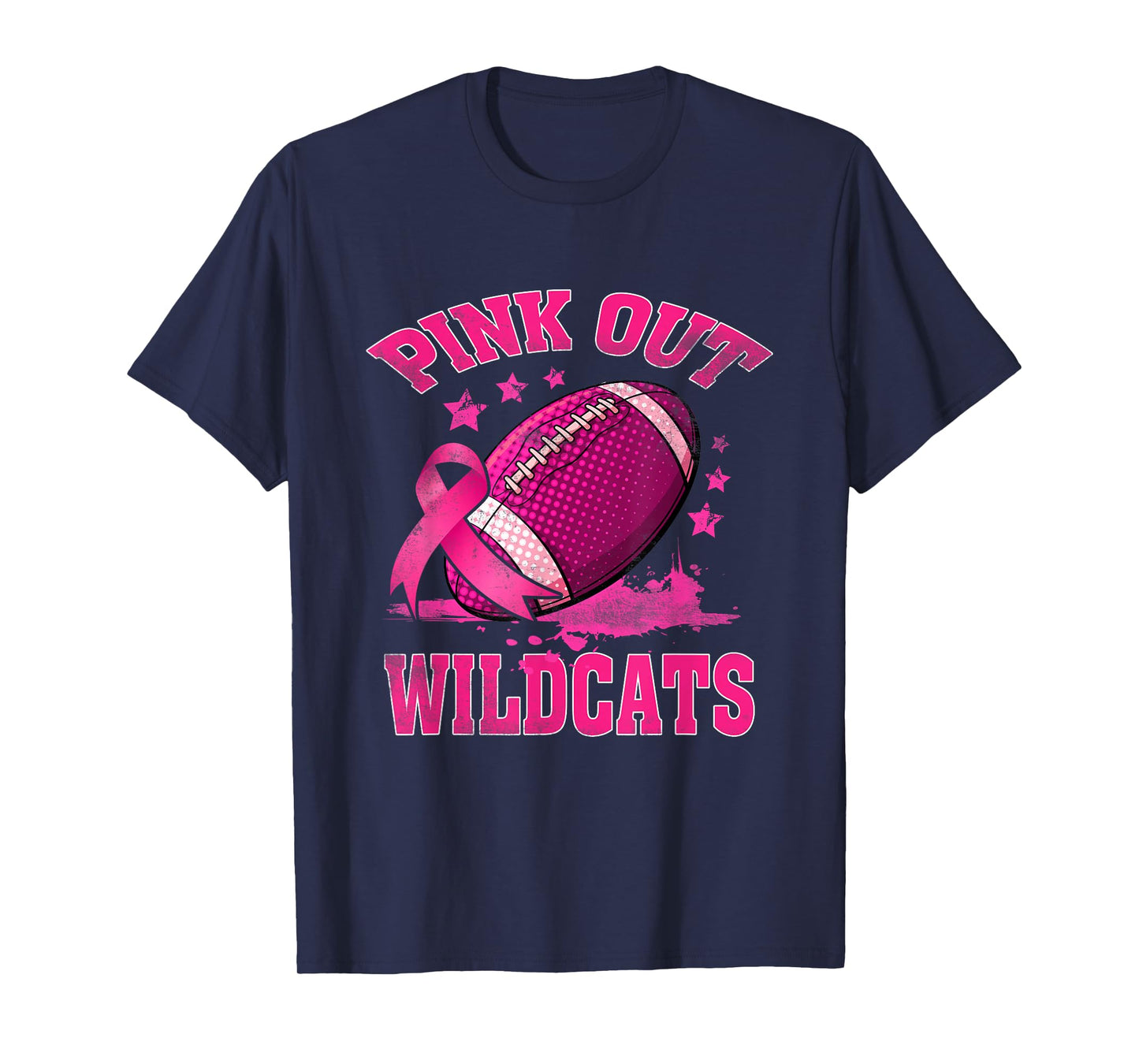 Wildcats Pink Out Football Tackle Breast Cancer Awareness T-Shirt