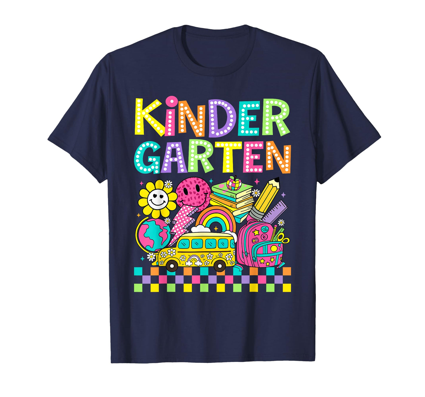 Kindergarten Retro Groovy Back To School First Day Teacher T-Shirt