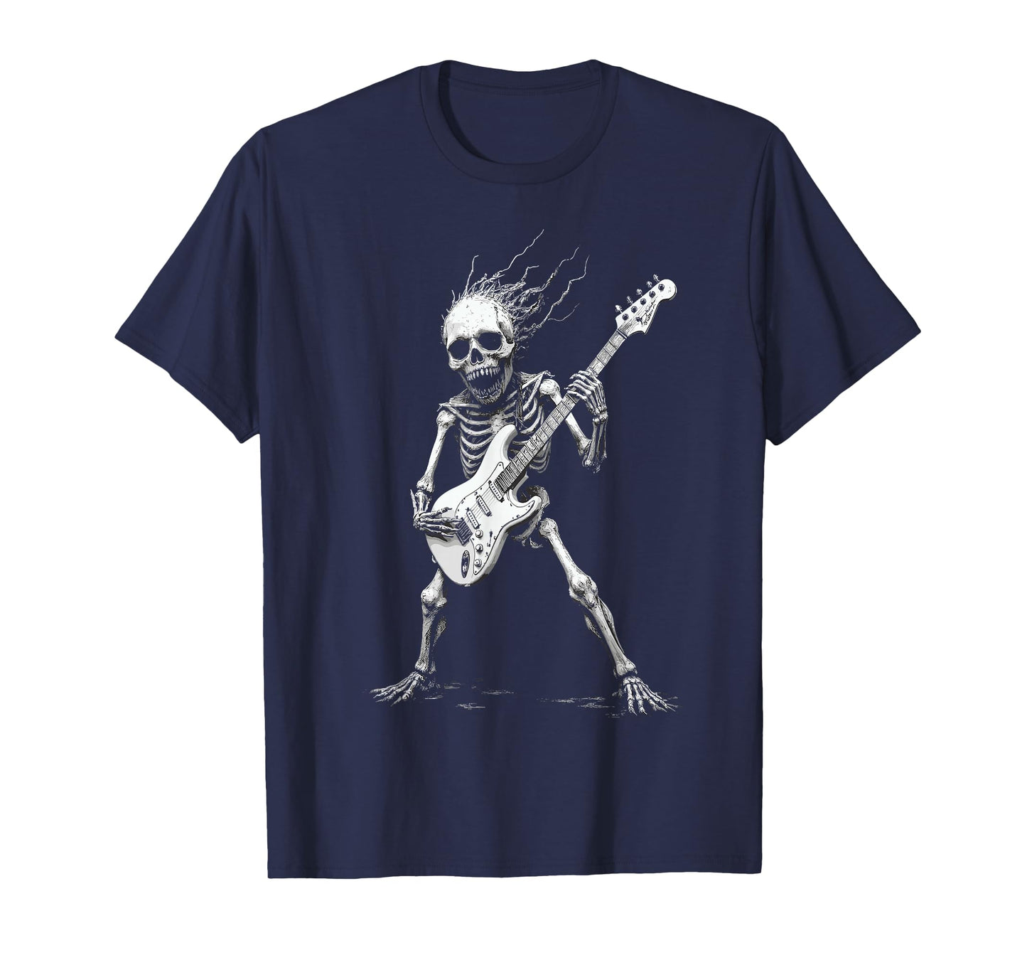 Guitar Player Skeleton Tee Heavy Metal Rock Extreme Music T-Shirt