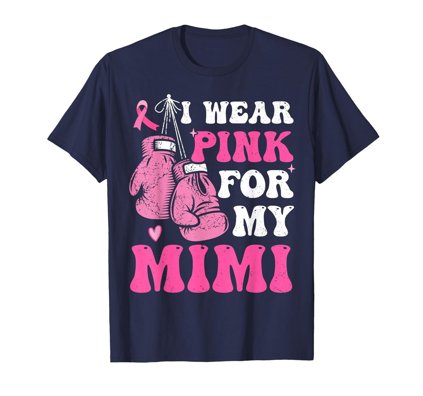 I Wear Pink For My Mimi Breast Cancer Mom Awareness Kids T-Shirt