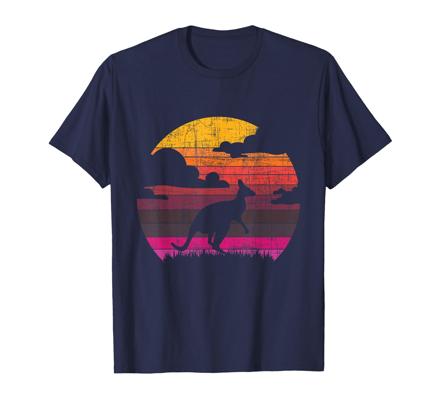 Retro Sunset Kangaroo - Zookeeper 60s Safari Animal Lover T-Shirt