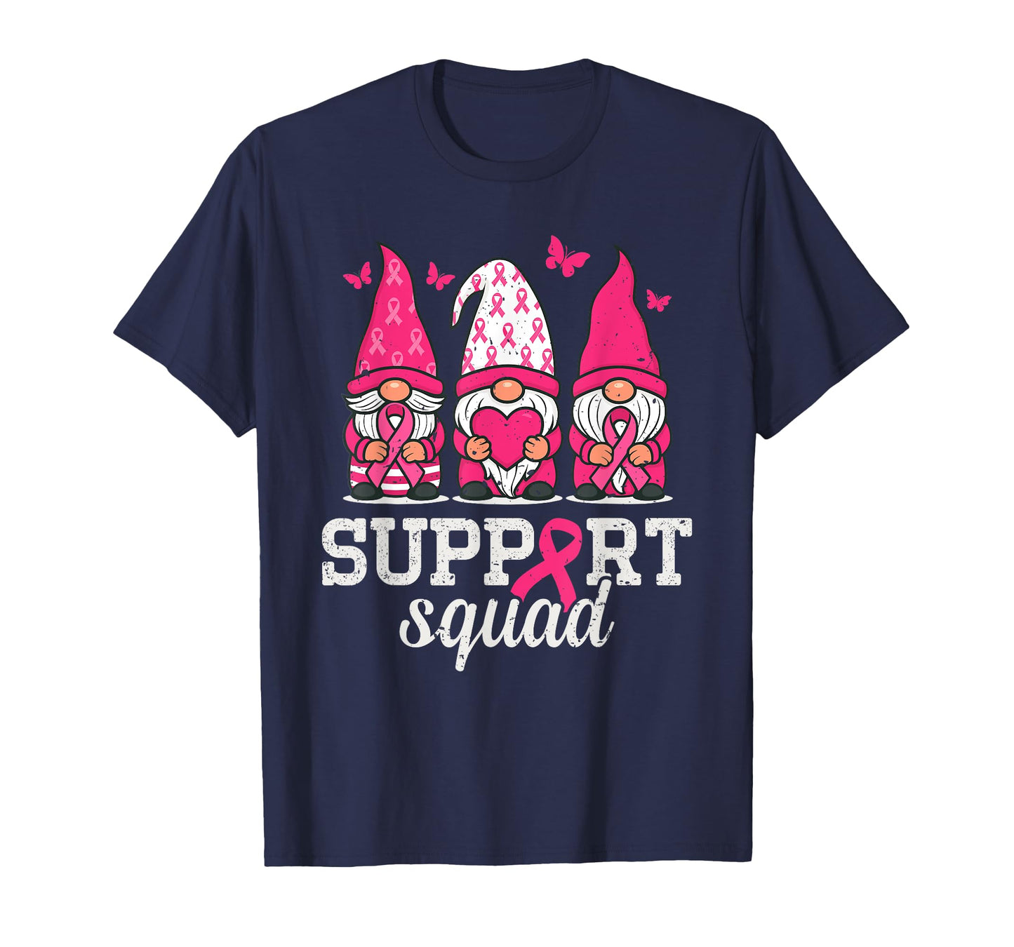 Gnomes Breast Cancer Awareness Support Squad Women Men Kids T-Shirt