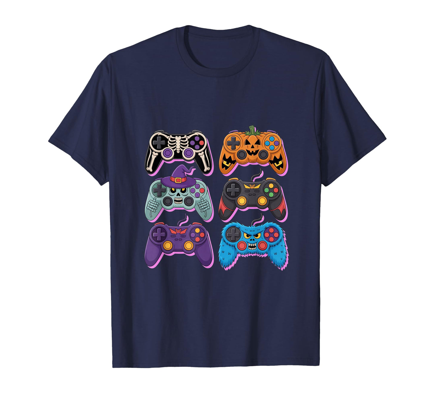 Halloween Skeleton Zombie Gaming Controllers Mummy Boys Kids T-Shirt