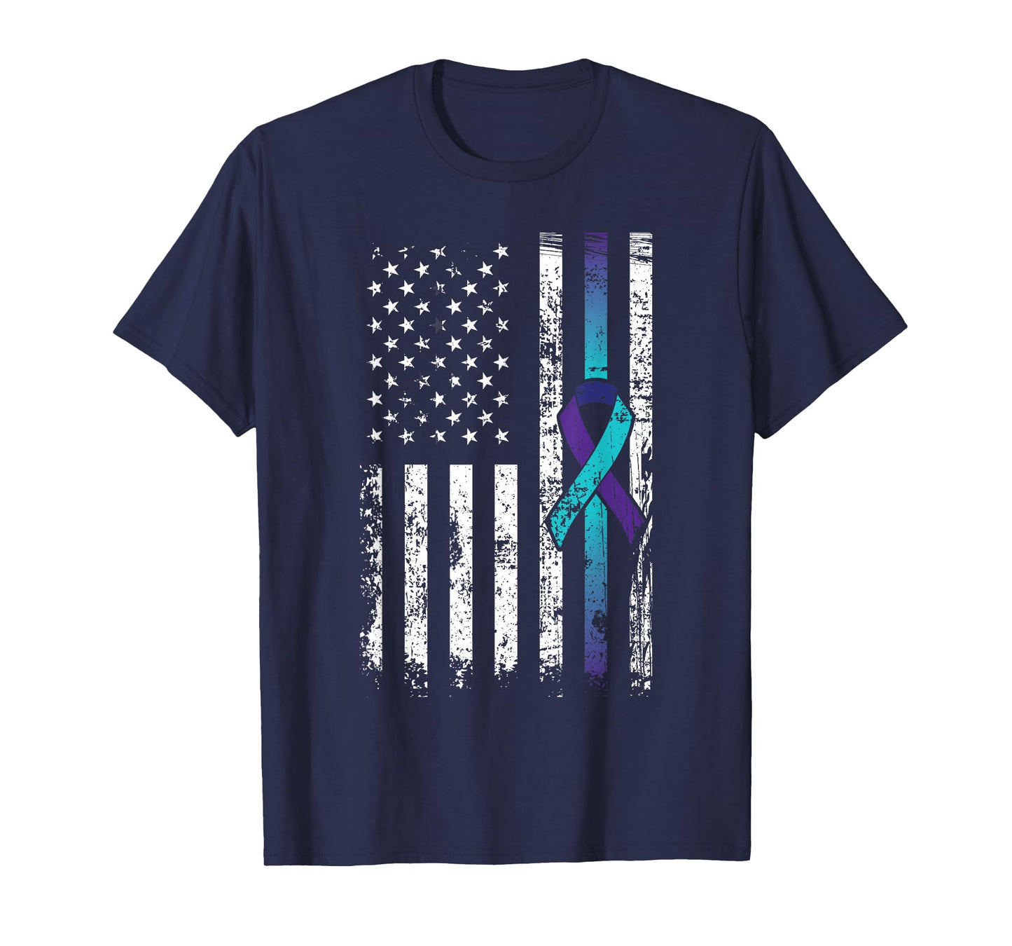 Suicide Depression American Flag Prevention Awareness T-Shirt