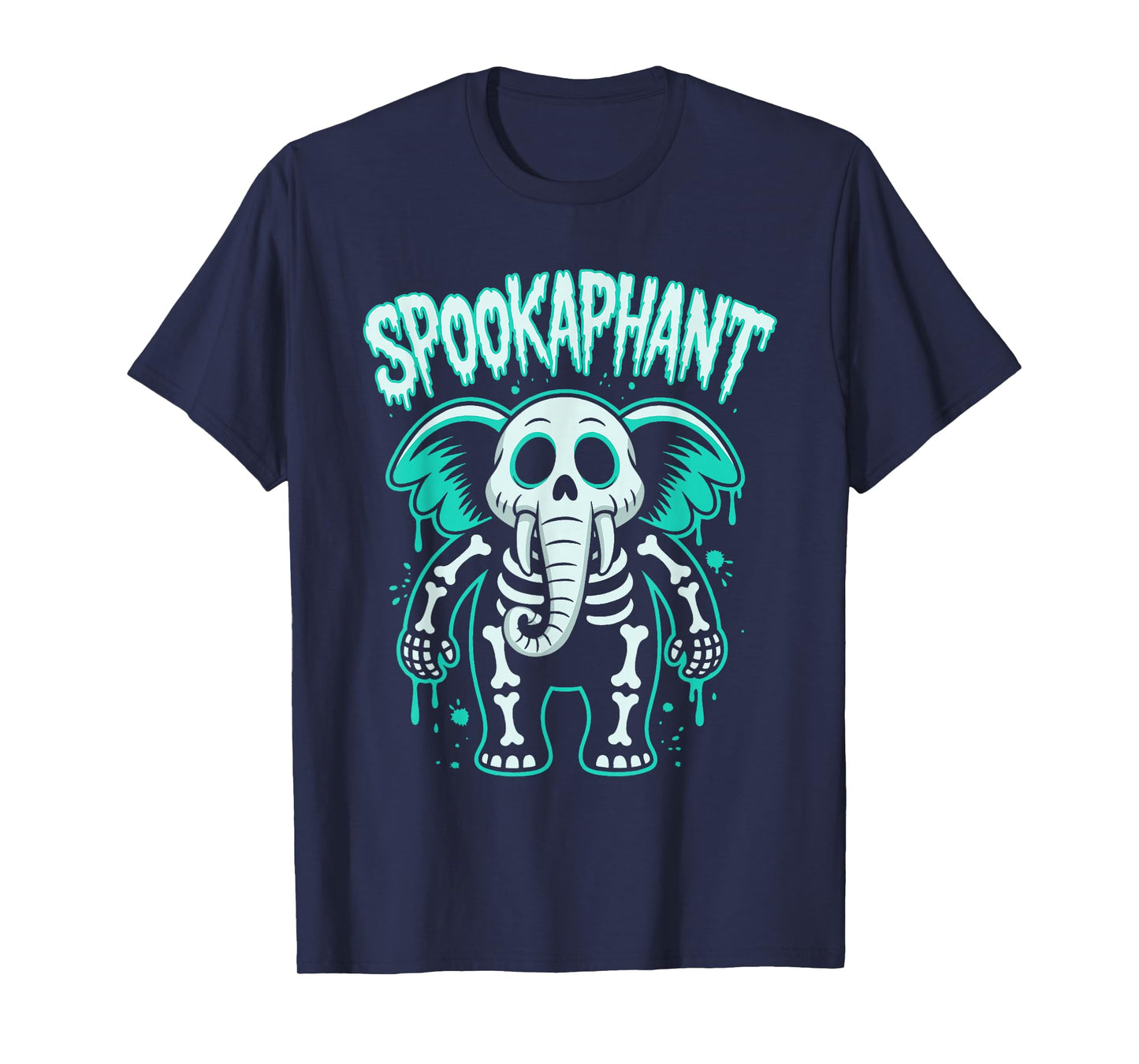 Spooky Elephant Skeleton Halloween T-Shirt