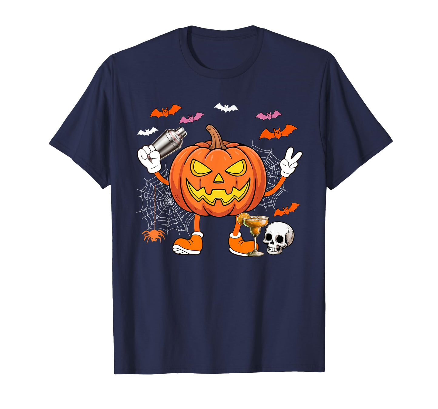 Bartender Job Horror Carved Pumpkin Halloween Costume Team T-Shirt