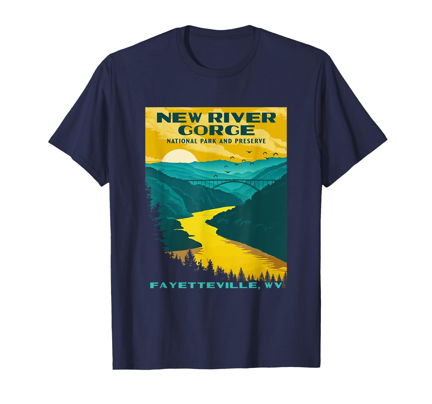 New River Gorge National Park Vintage WPA poster style retro T-Shirt