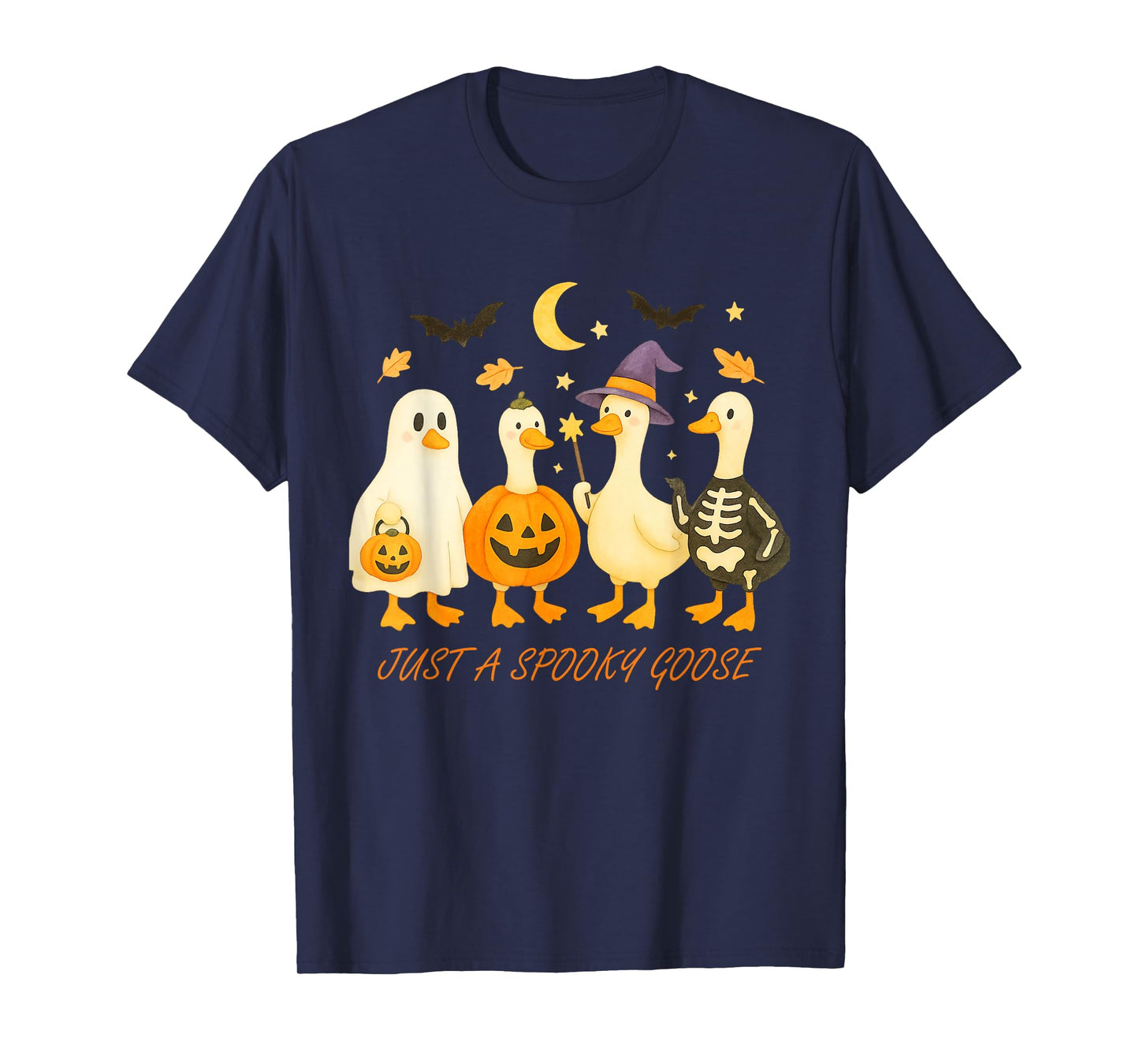 Just A Spooky Goose Halloween Silly Goose Funny Halloween T-Shirt