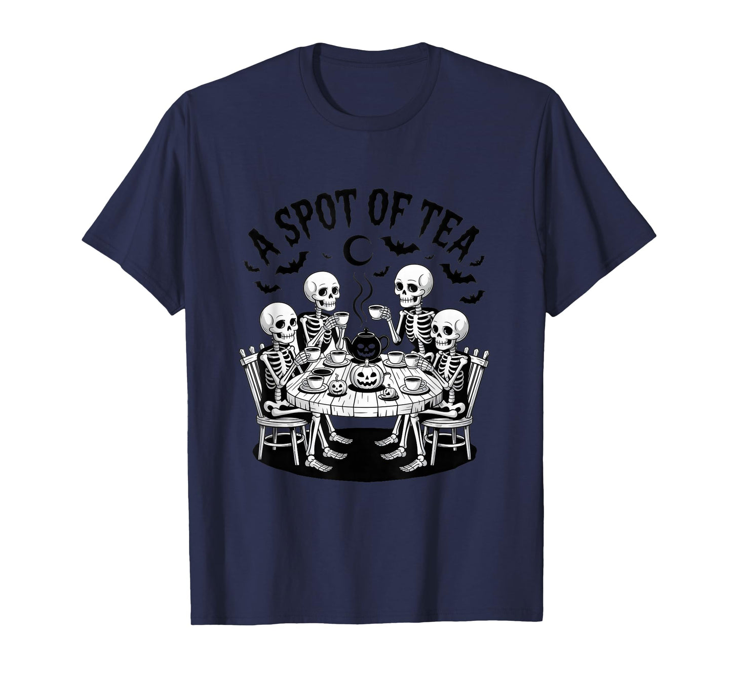 Tea Lover Party Spooky Skeletons Halloween Tee T-Shirt