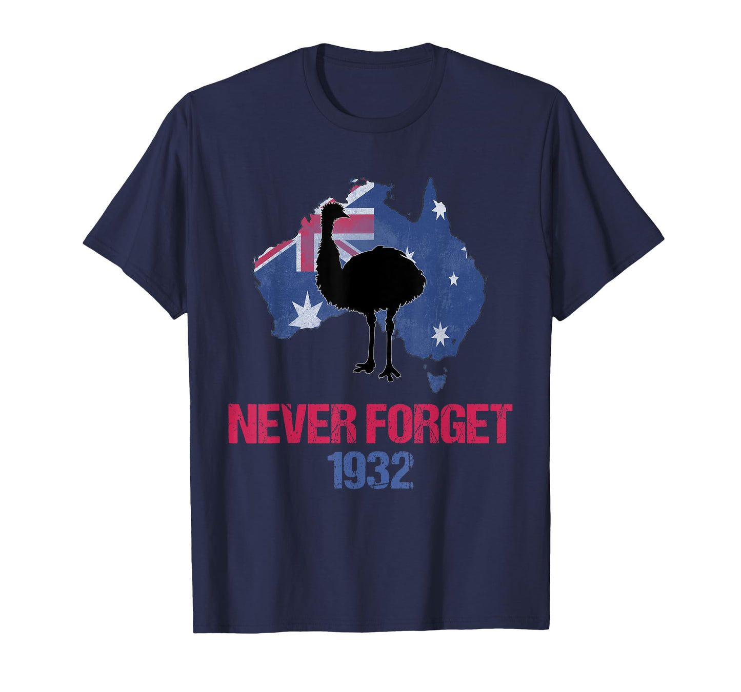 Agema Apparel Emu War 1932 Never Forget Australian History T-Shirt, Small, Black