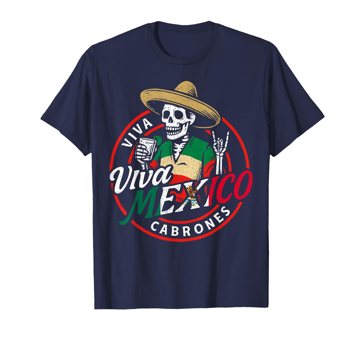 Viva Mexico Shirts Funny Skeleton Men Women Independence Day T-Shirt