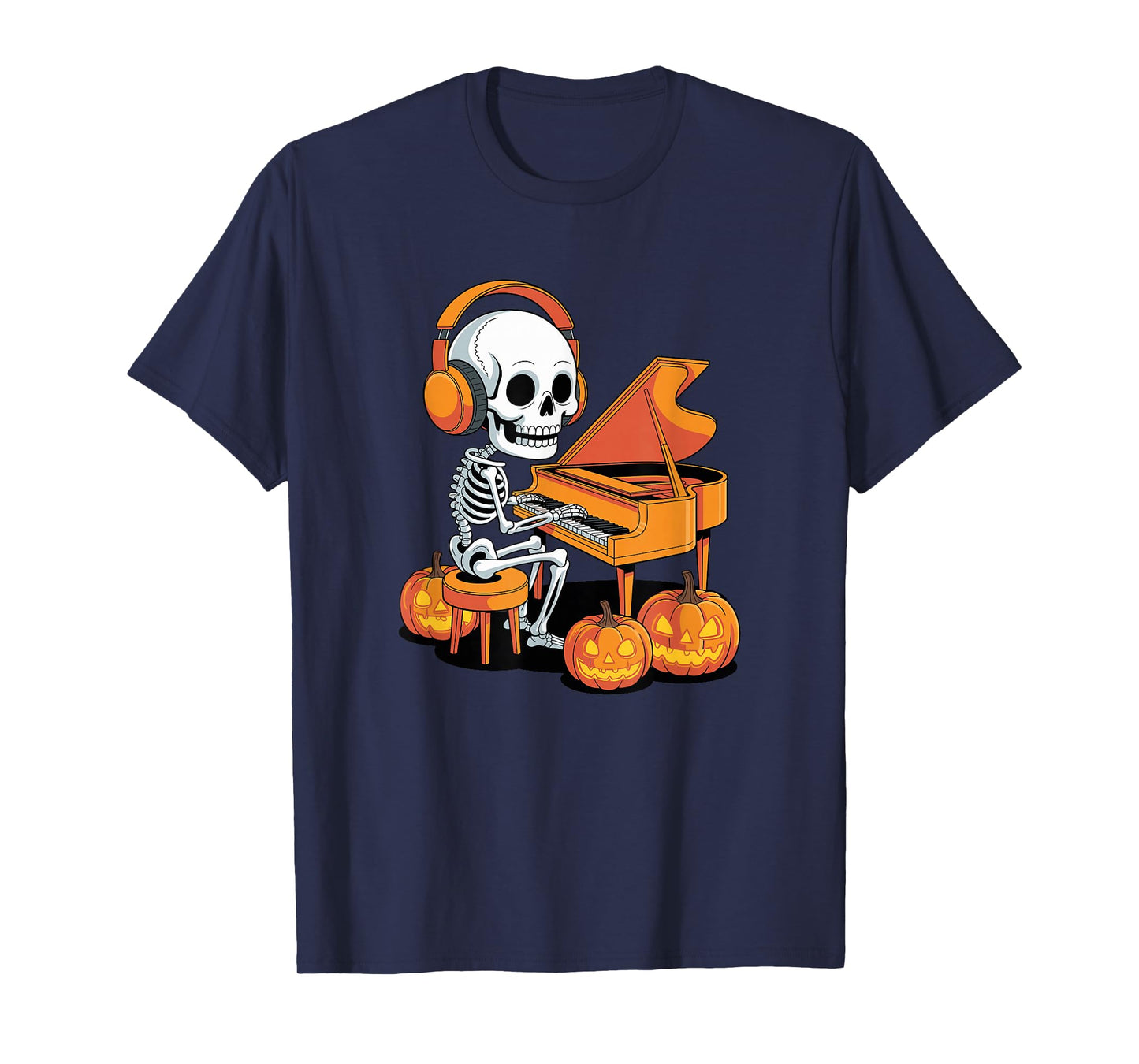 Halloween Skeleton Pianist Grand Piano Pianists T-Shirt