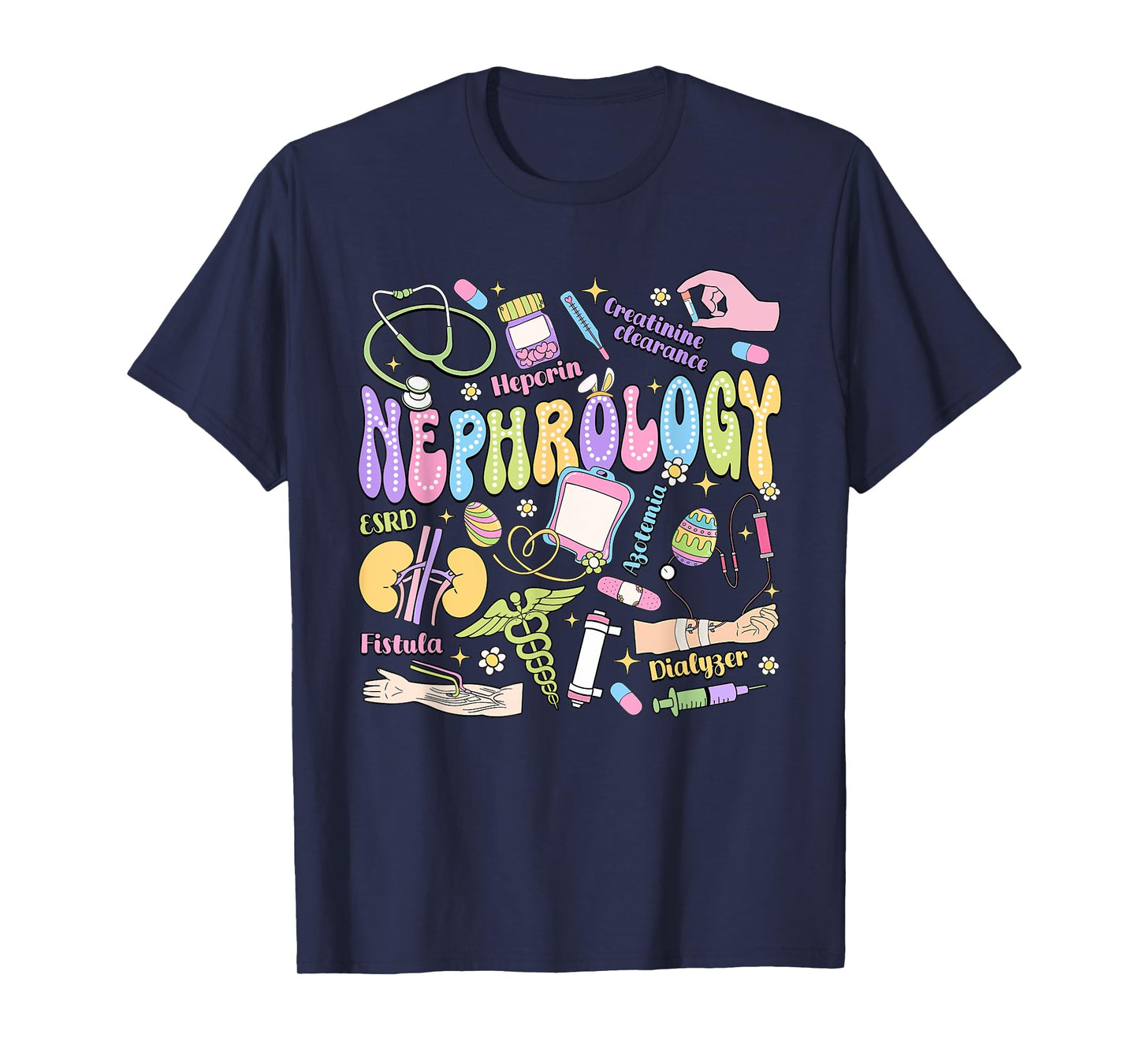 Nephrology Life Easter Day Dialysis Tech Nephrology Nurse T-Shirt