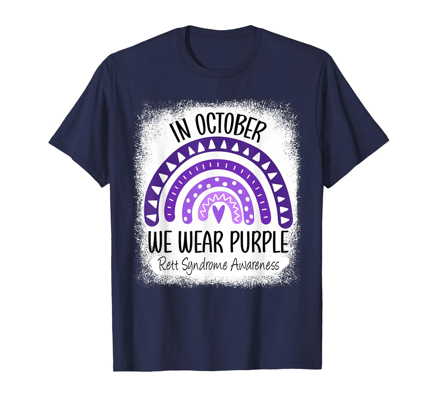 Rainbow In October We Wear Purple Rett Syndrome Awareness T-Shirt