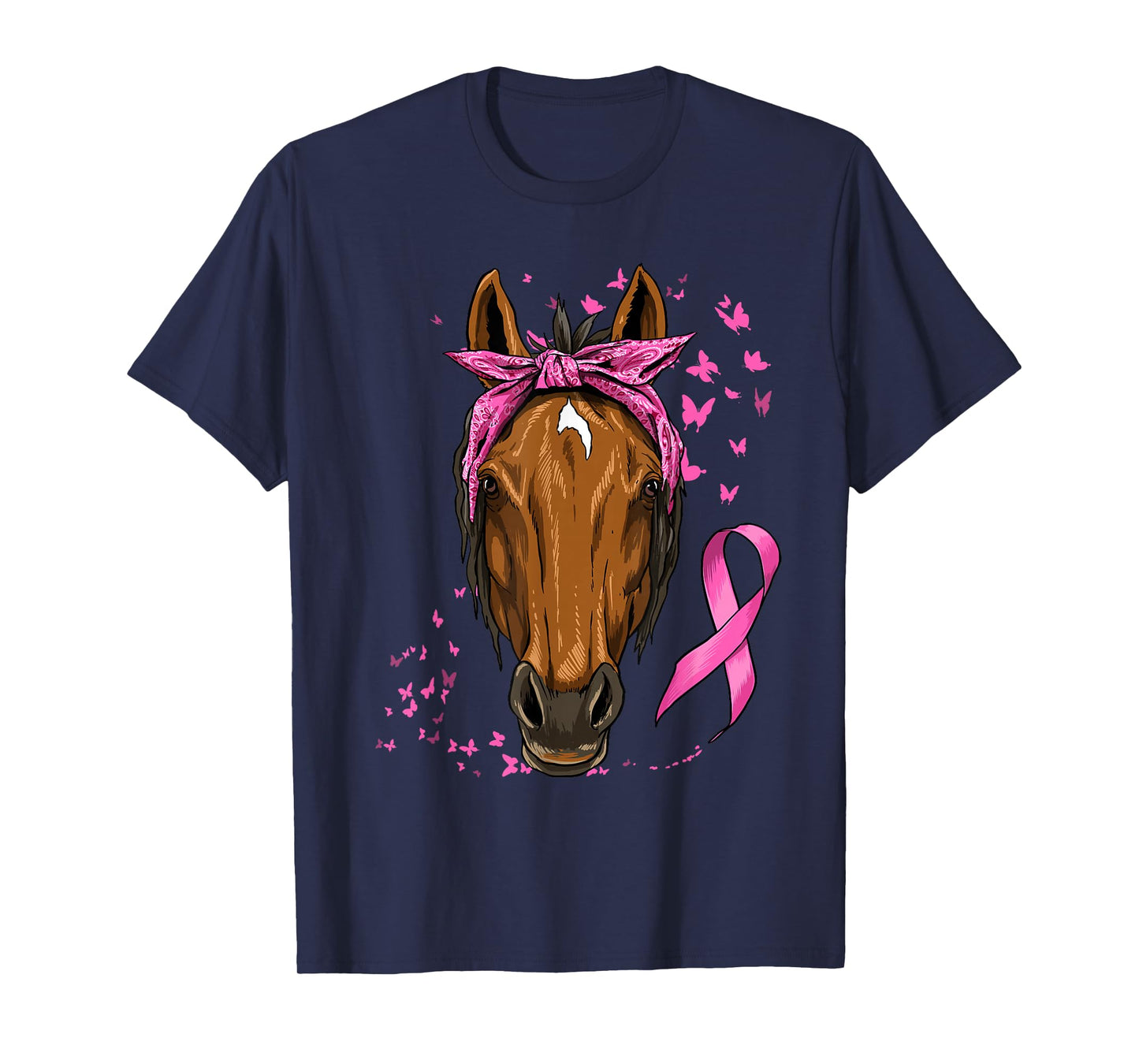 Breast Cancer Awareness Horse Pink Ribbon Cancer Survivor T-Shirt