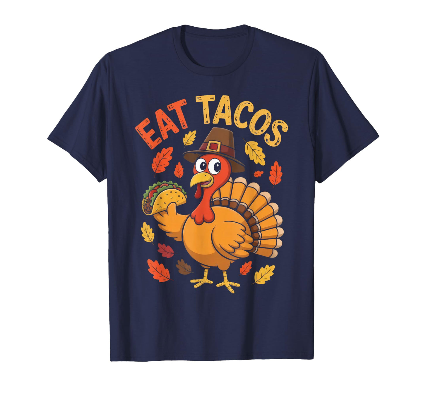Thanksgiving Funny Mexican Turkey Eats Tacos Christmas T-Shirt