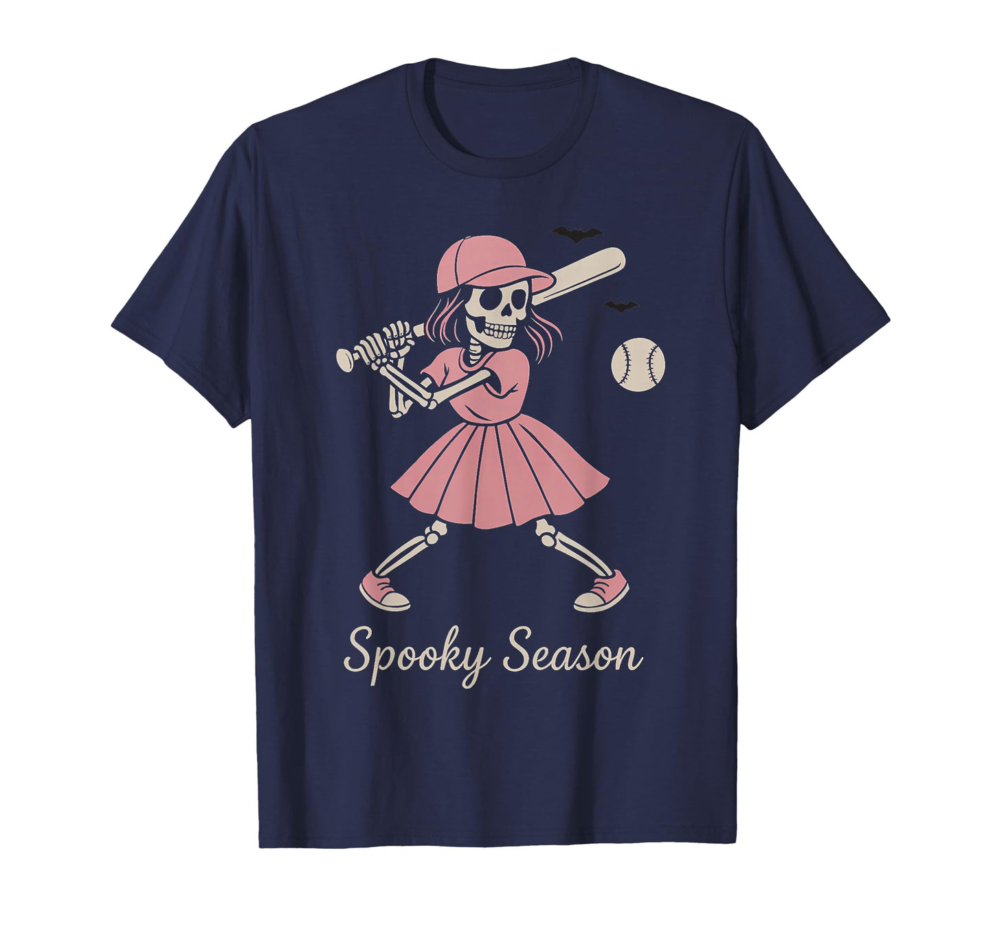 Spooky Softball Skeletons Funny Halloween Baseball Costume T-Shirt