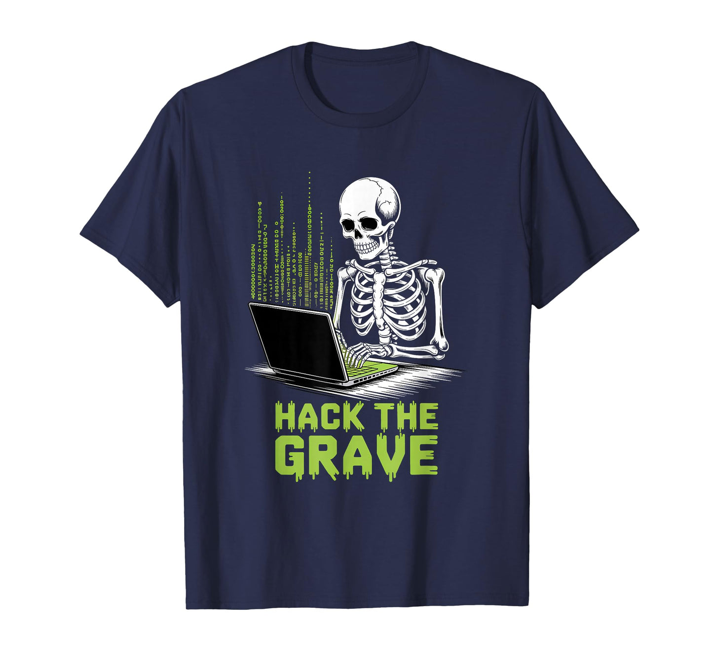 Skeleton Hacker Funny Tech Geek Halloween T-Shirt