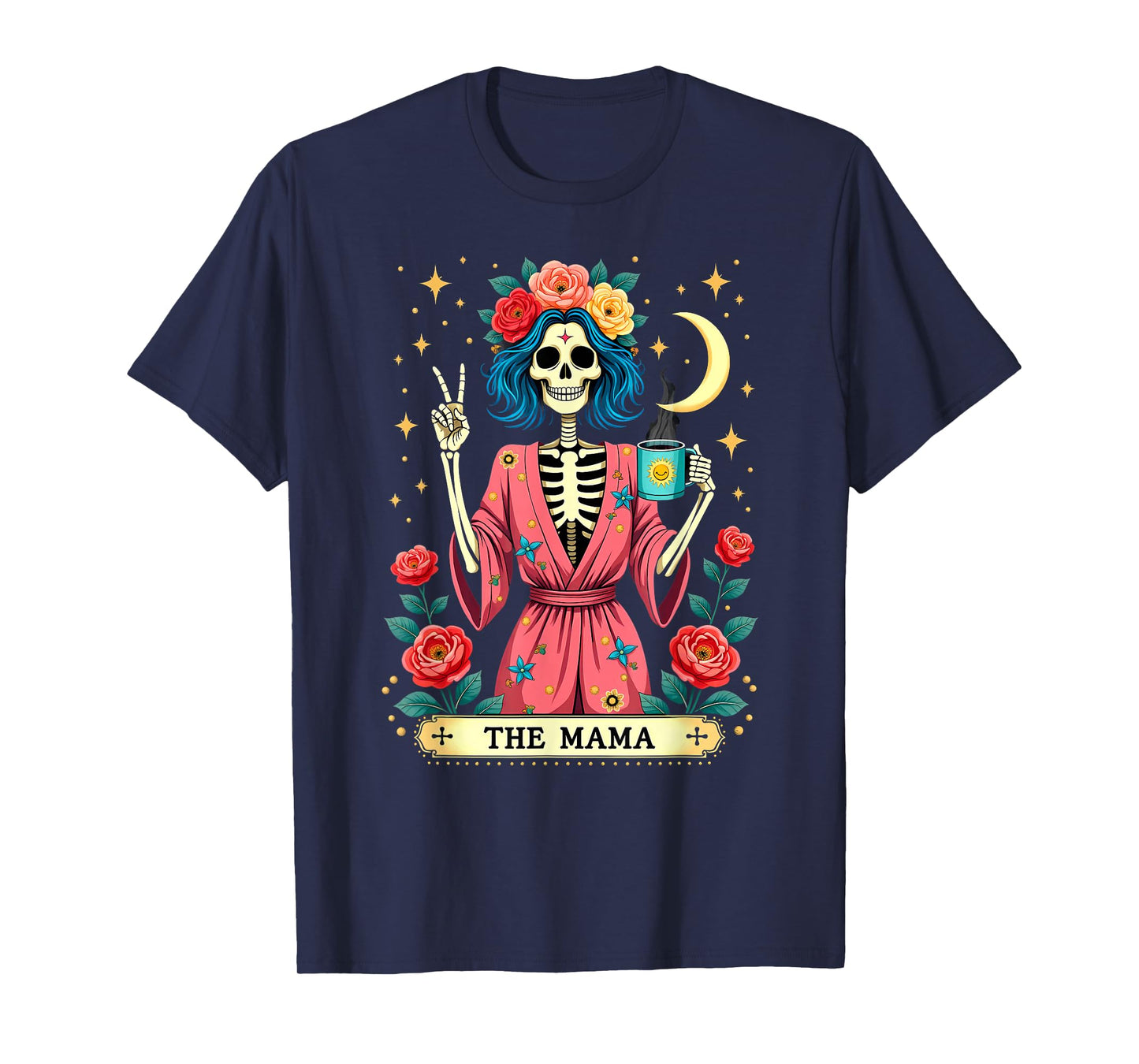 Gothic Tarot Card The Mama Skeleton Halloween T-Shirt