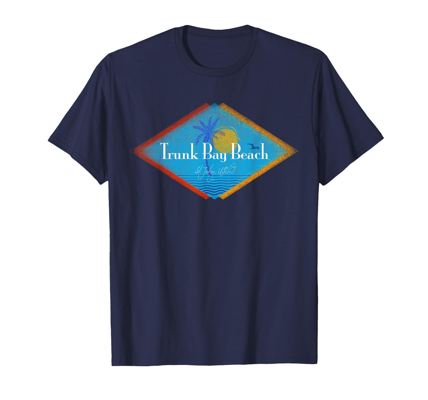 Trunk Bay Beach St John USVI Mid Century Modern Vintage T-Shirt for Men Women Kids