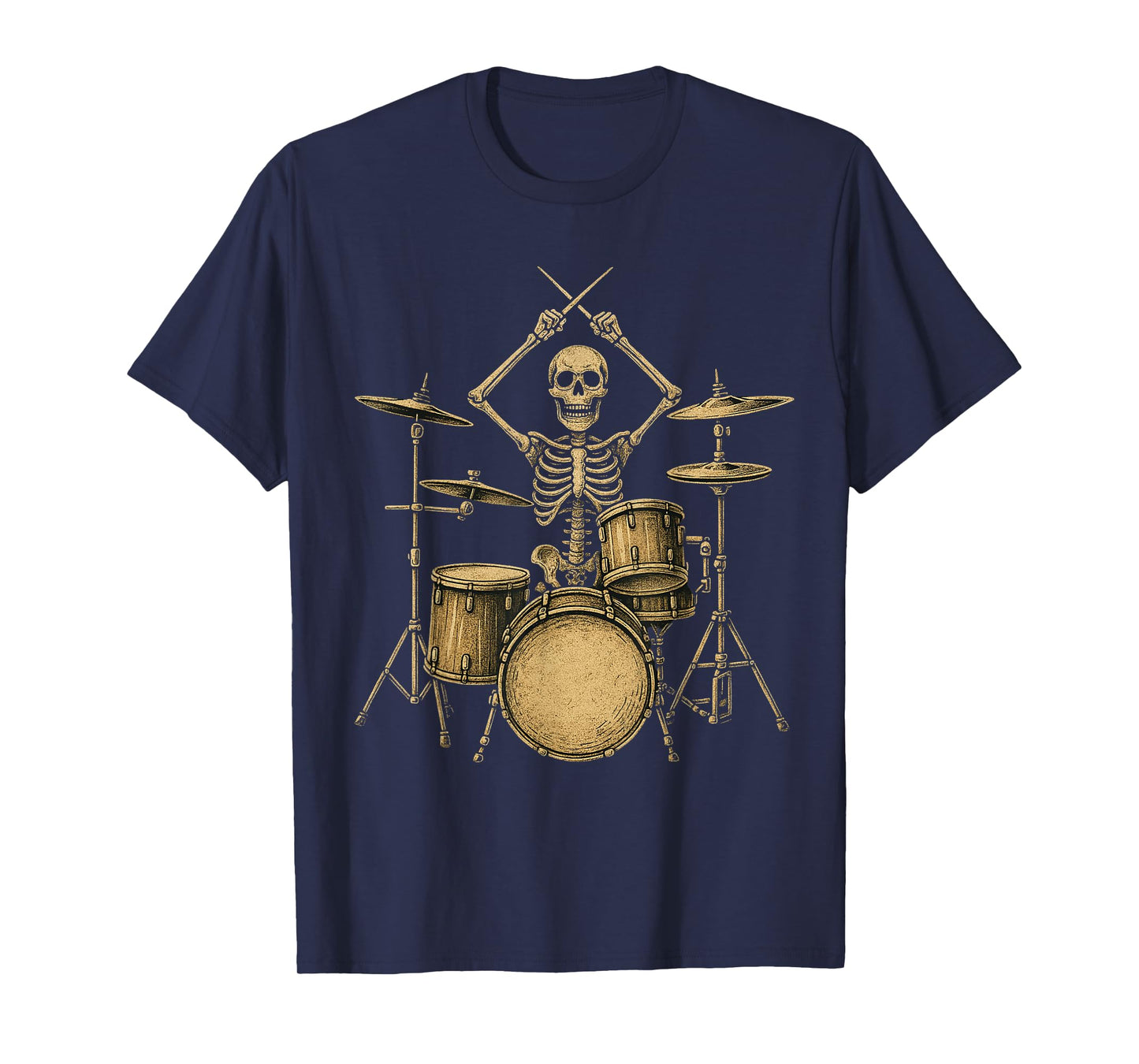 Skeleton Percussionist Drummer Halloween Rock & Roll Music T-Shirt