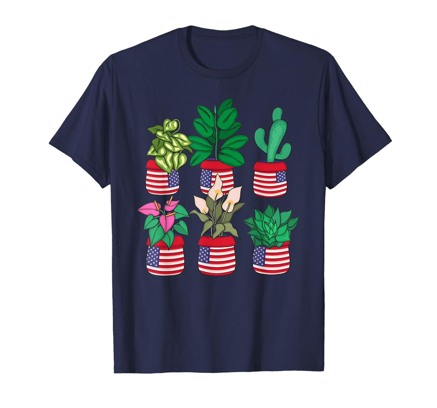 Plant Lover 4th Of July Women Florist Plants T-Shirt