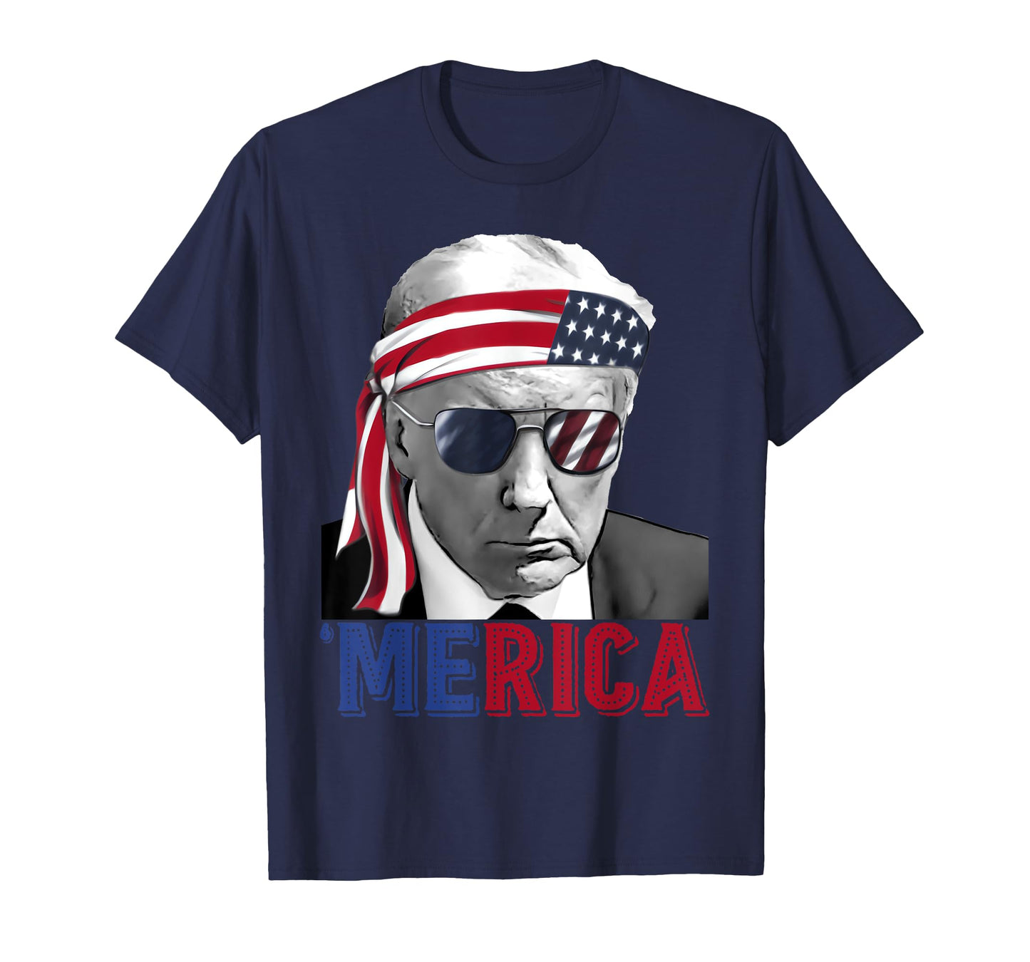 Happy 4th Of July 'MERICA TRUMP American Flag USA Women Girls Kids Men T-Shirt