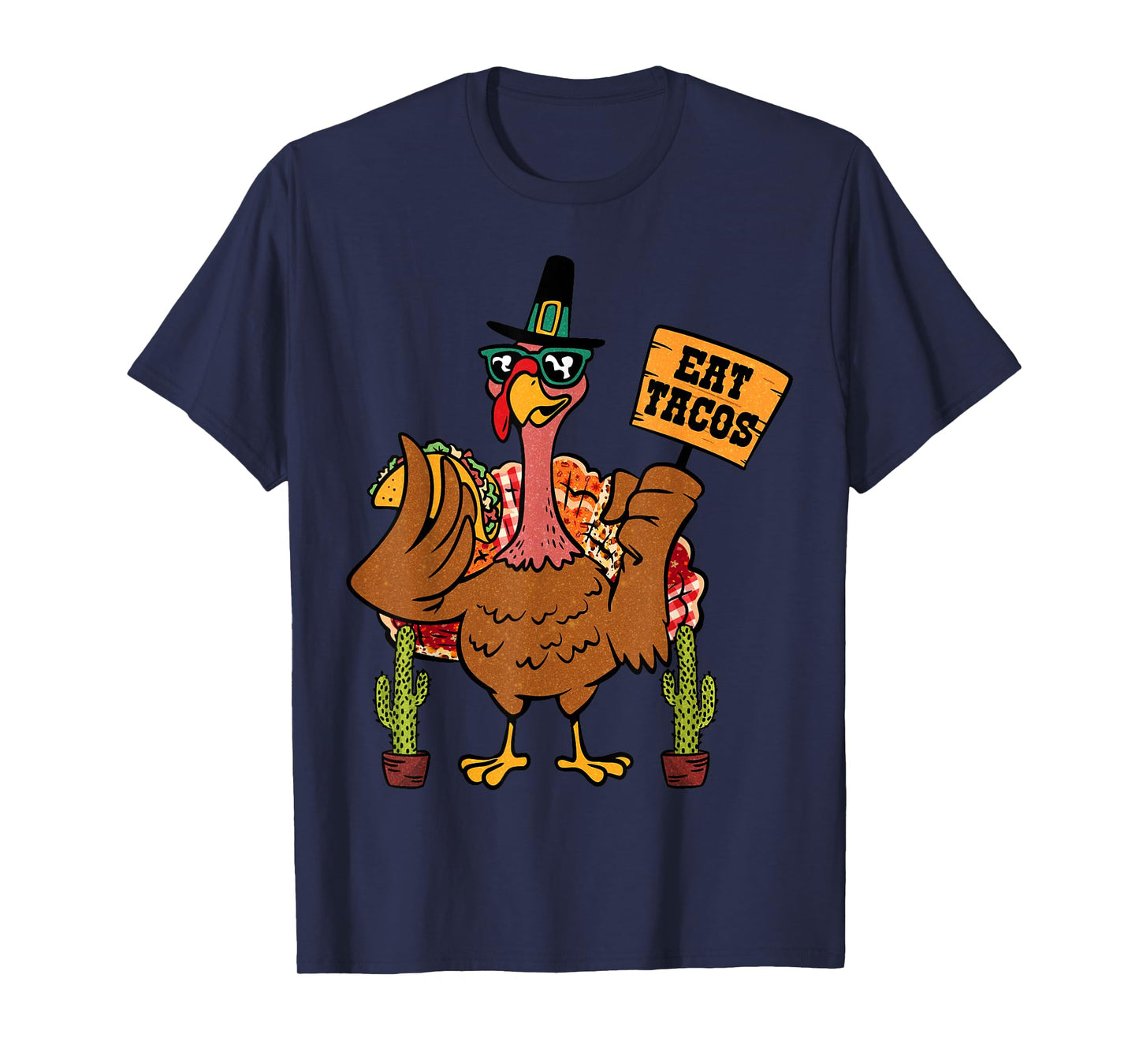 Funny Thanksgiving Eat Tacos Mexican Men Boys Women T-Shirt