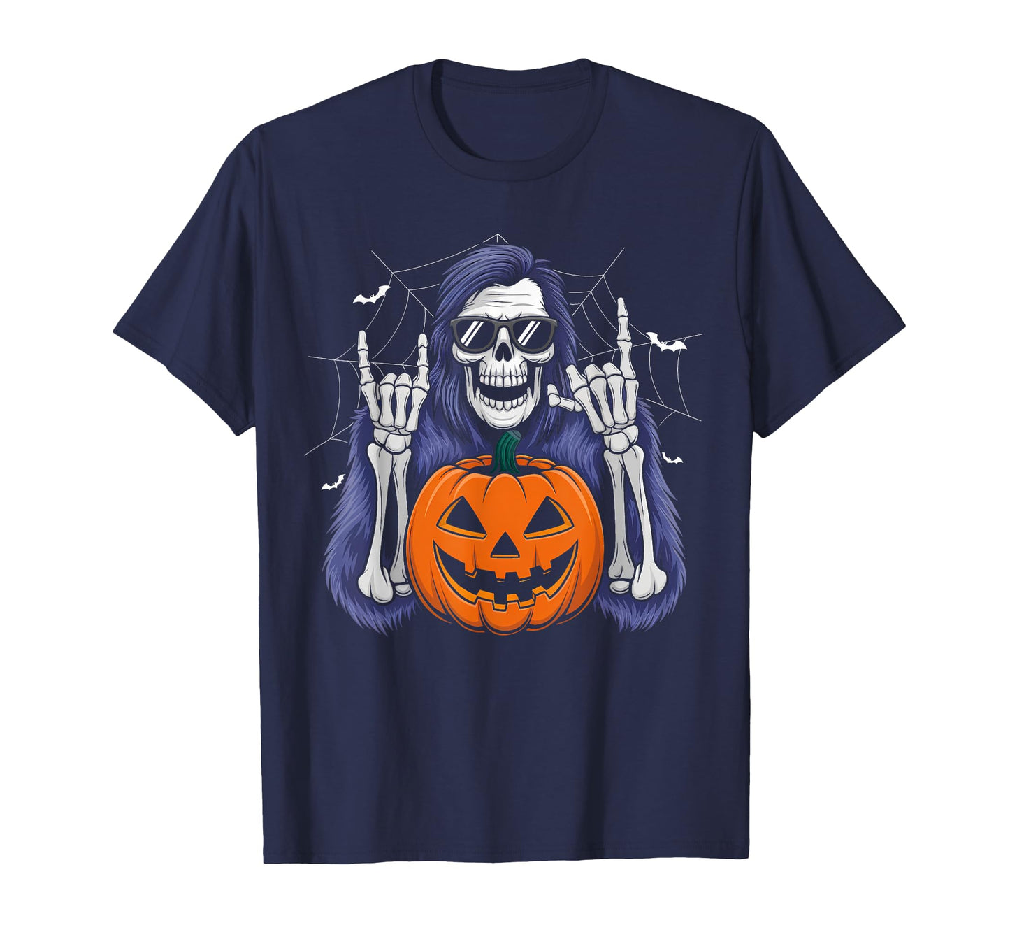 Funny Spooky Bigfoot Jack O Lantern Skeleton Halloween Men T-Shirt