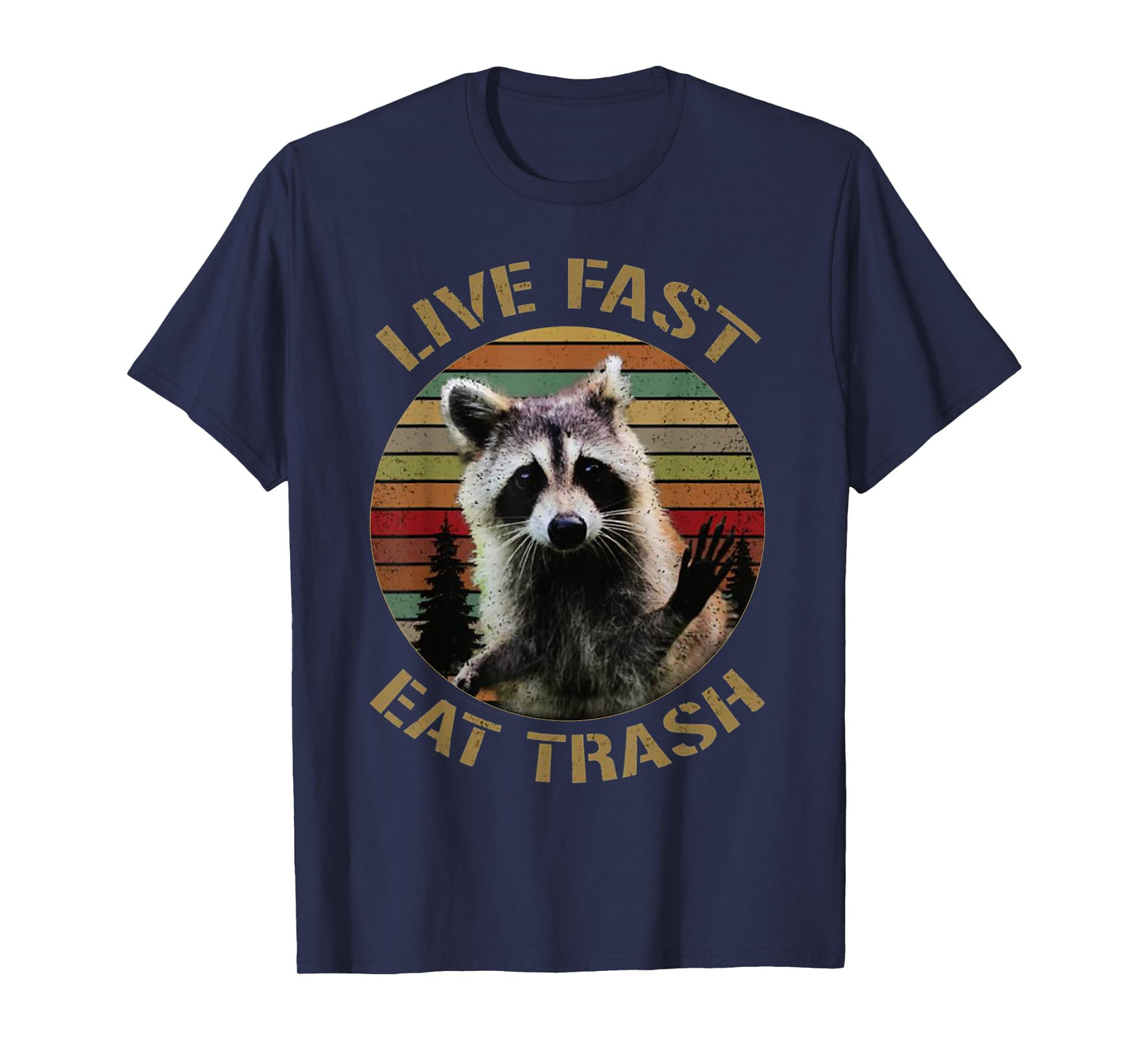Vintage retro live fast eat trash racoon shirt for women men T-Shirt