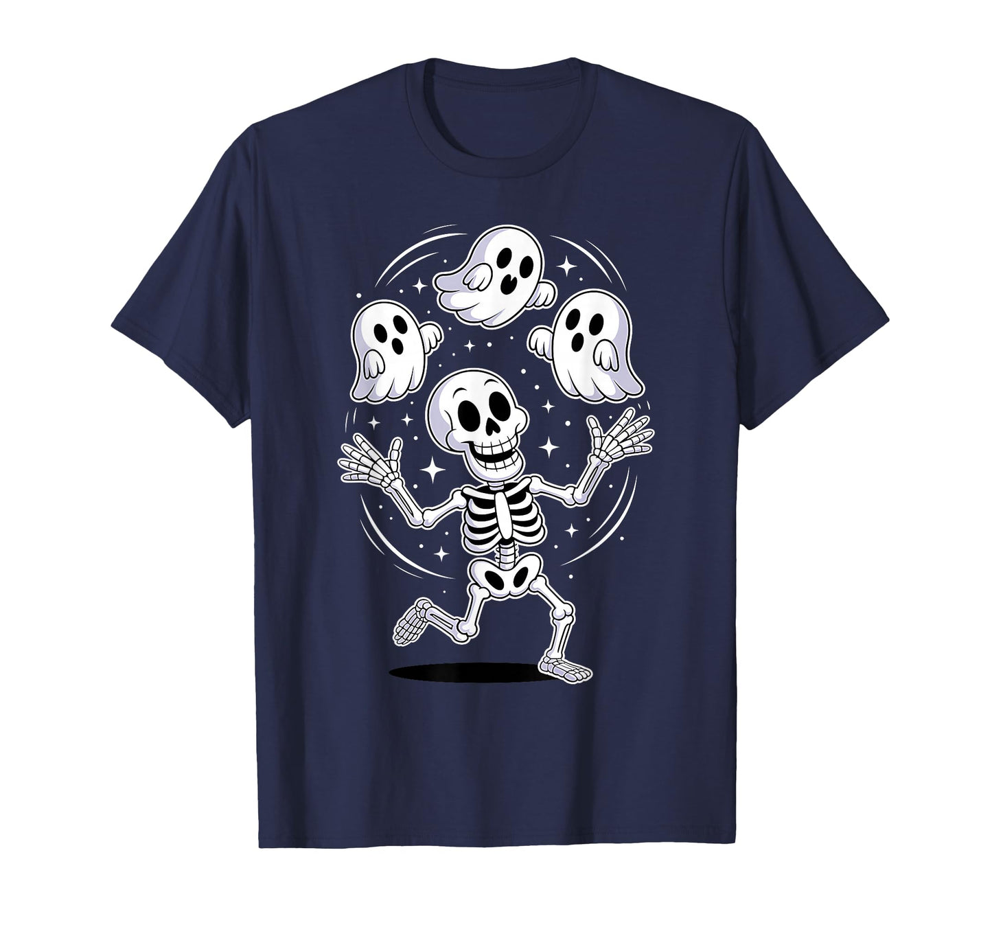 Funny Dancing Skeleton Juggling Ghosts Halloween T-Shirt