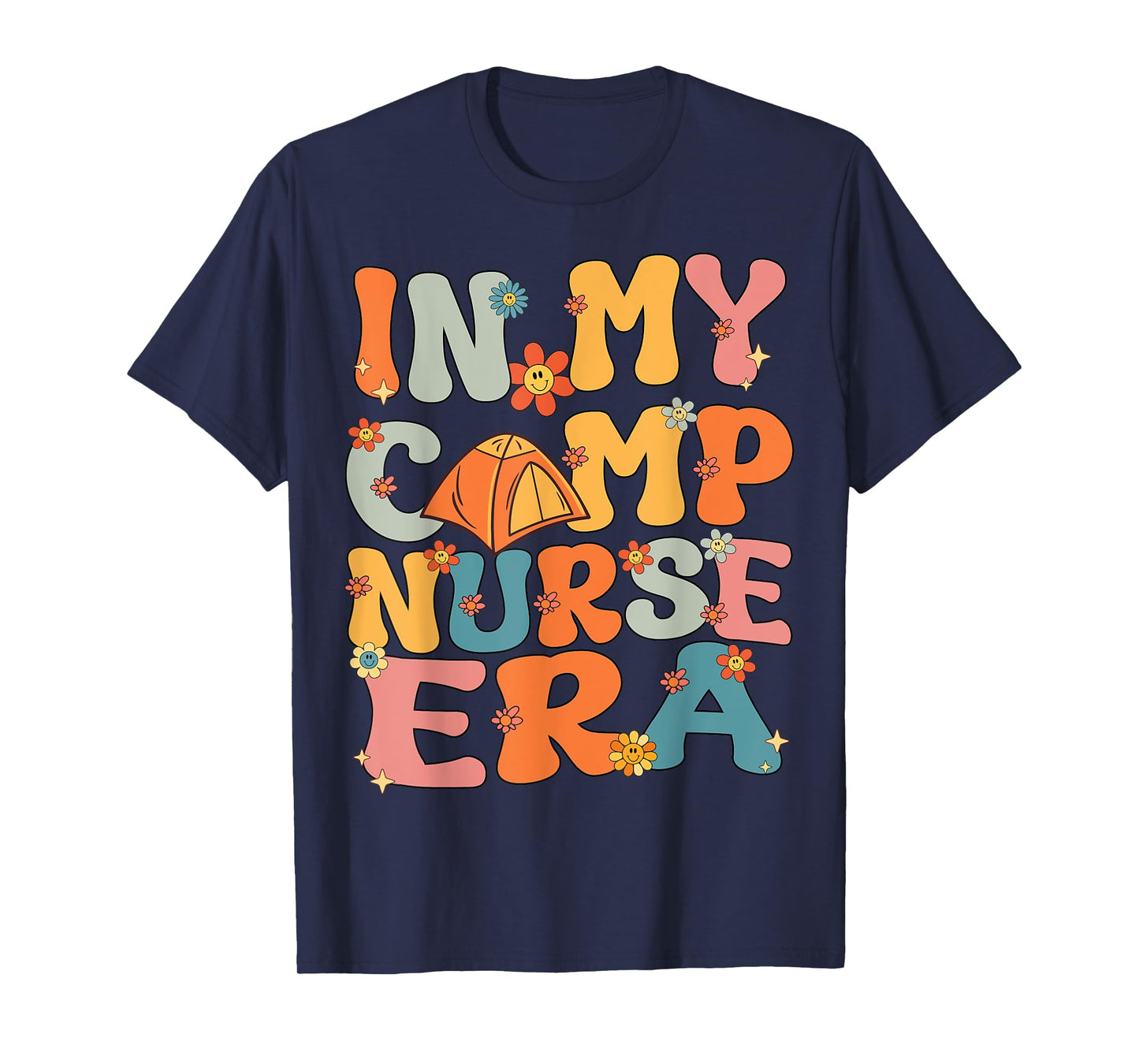 In My Camp Nurse Era Retro Groovy Summer Camp Nurse Cute Men Women Girls Kids T-Shirt